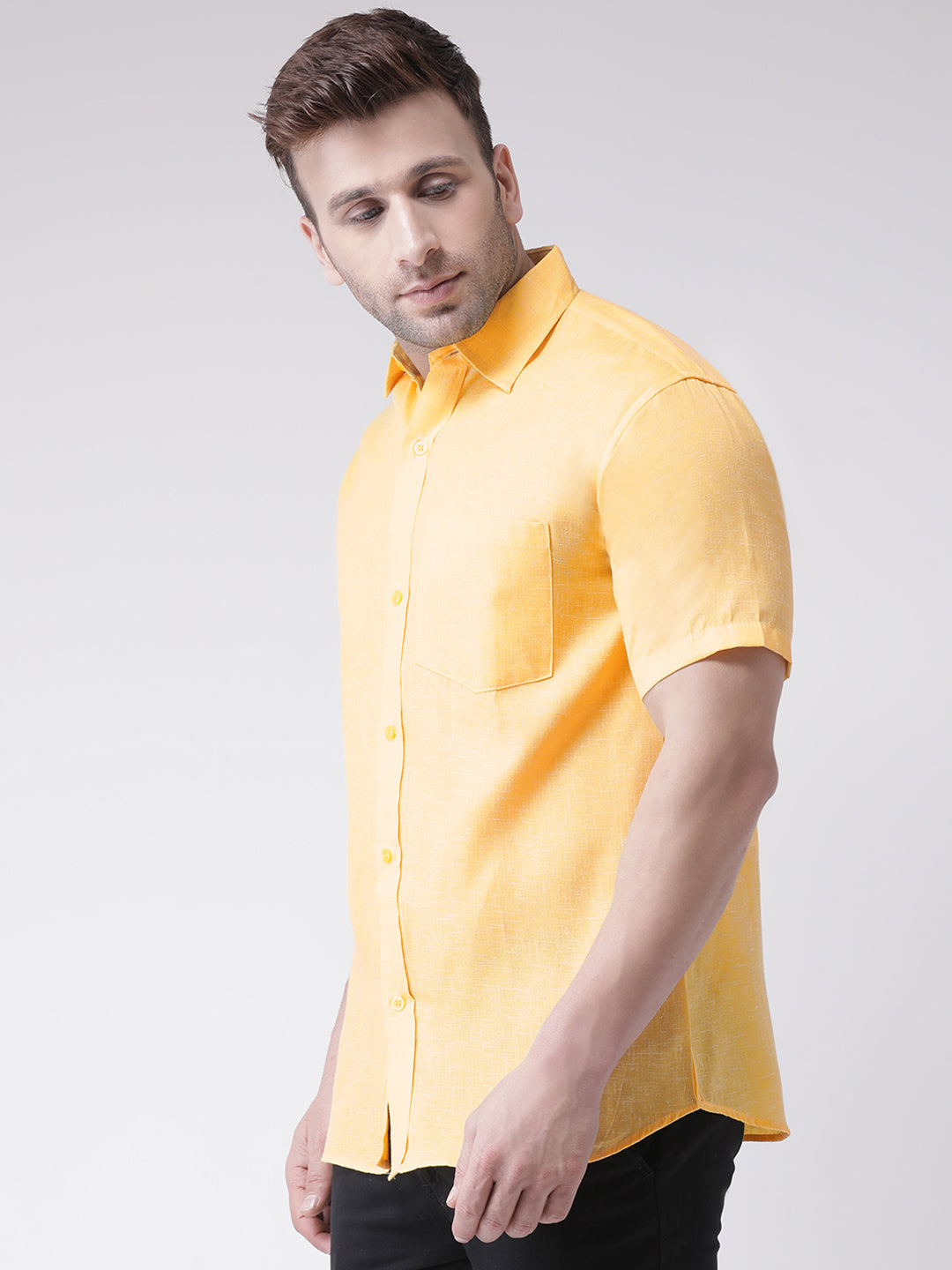 RIAG Yellow Men's Half Sleeves Shirt
