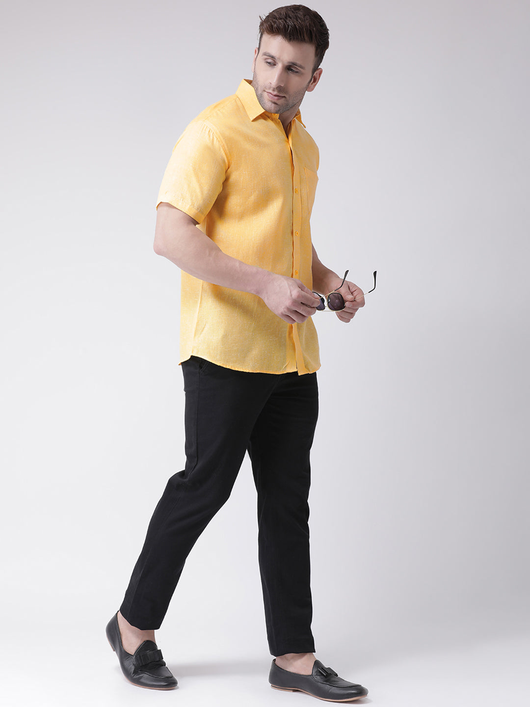 RIAG Yellow Men's Half Sleeves Shirt