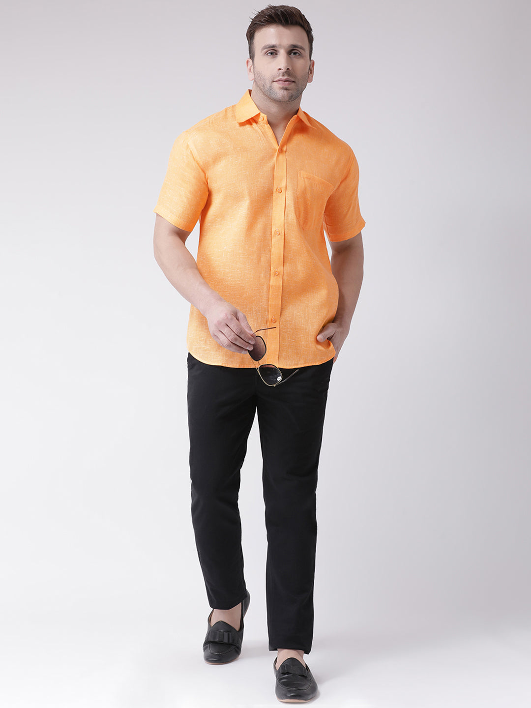 RIAG Orange Men's Half Sleeves Shirt