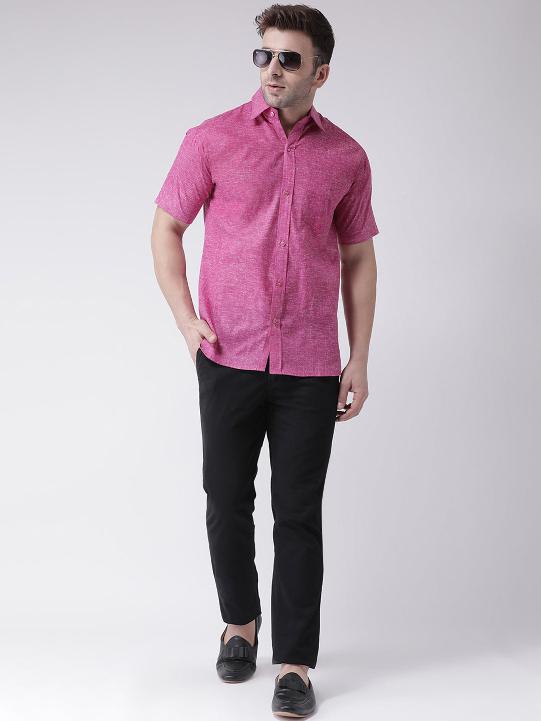 RIAG Purple Men's Half Sleeves Shirt