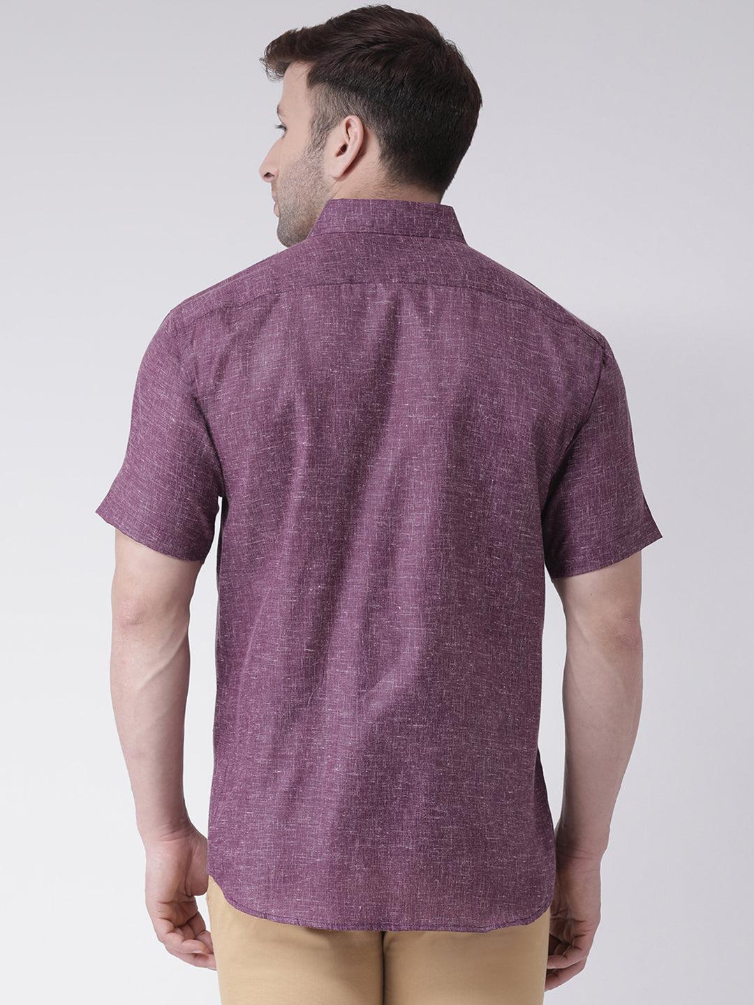 RIAG Purple Men's Half Sleeves Shirt