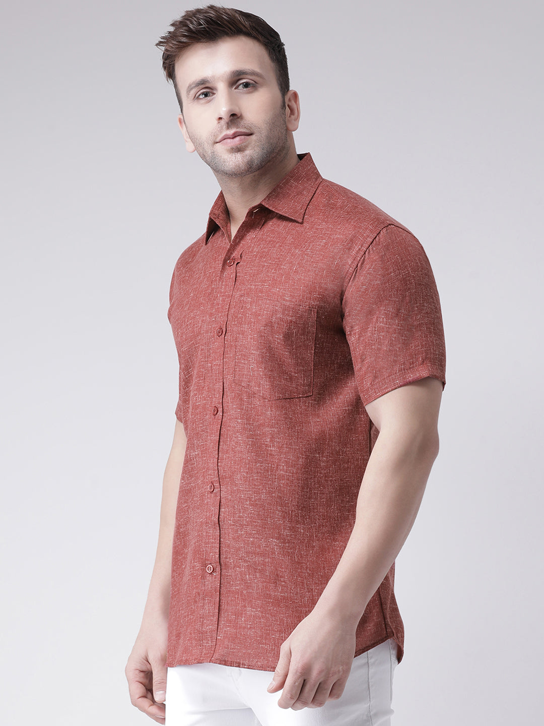 RIAG Brown Men's Half Sleeves Shirt
