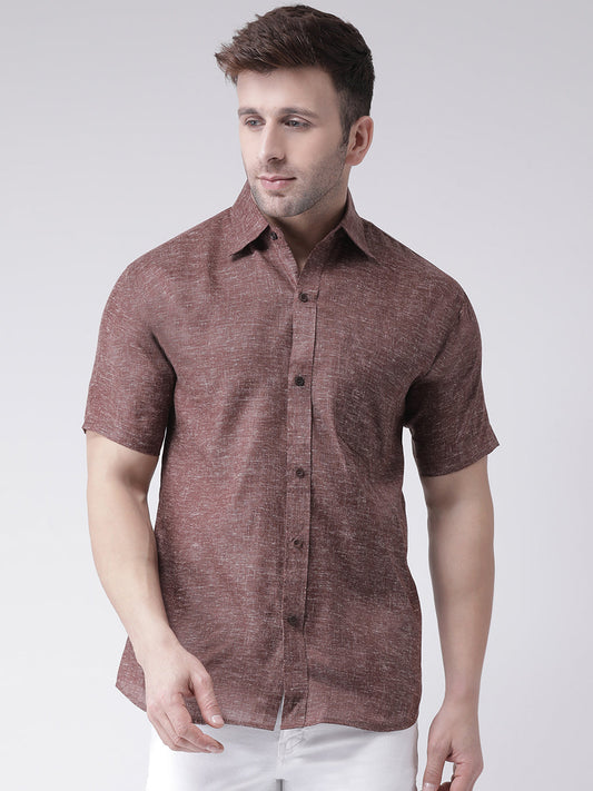 RIAG Brown Men's Half Sleeves Shirt