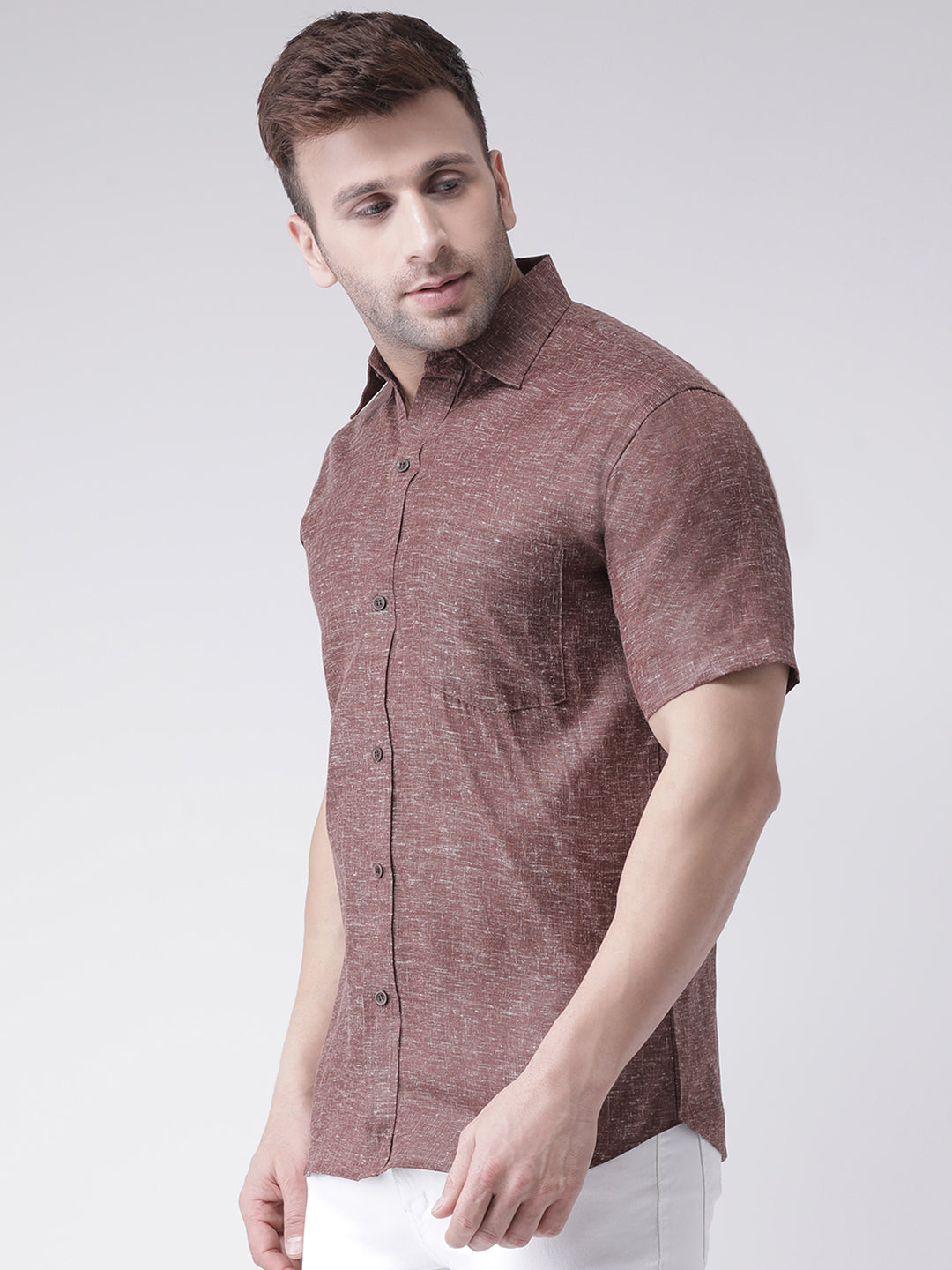 RIAG Brown Men's Half Sleeves Shirt