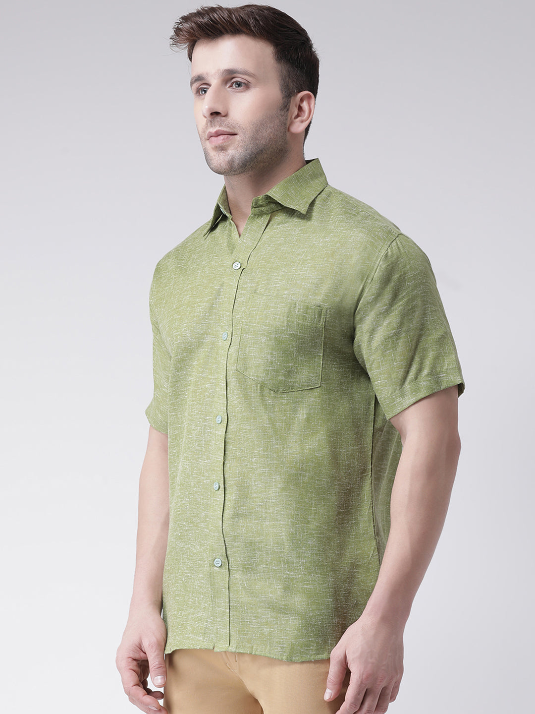 RIAG Green Men's Half Sleeves Shirt