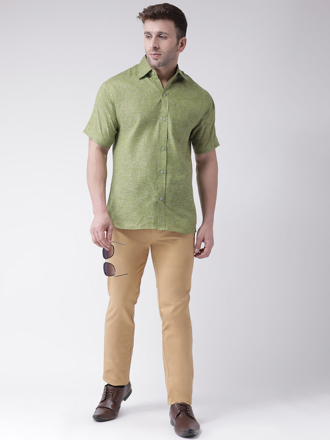 RIAG Green Men's Half Sleeves Shirt