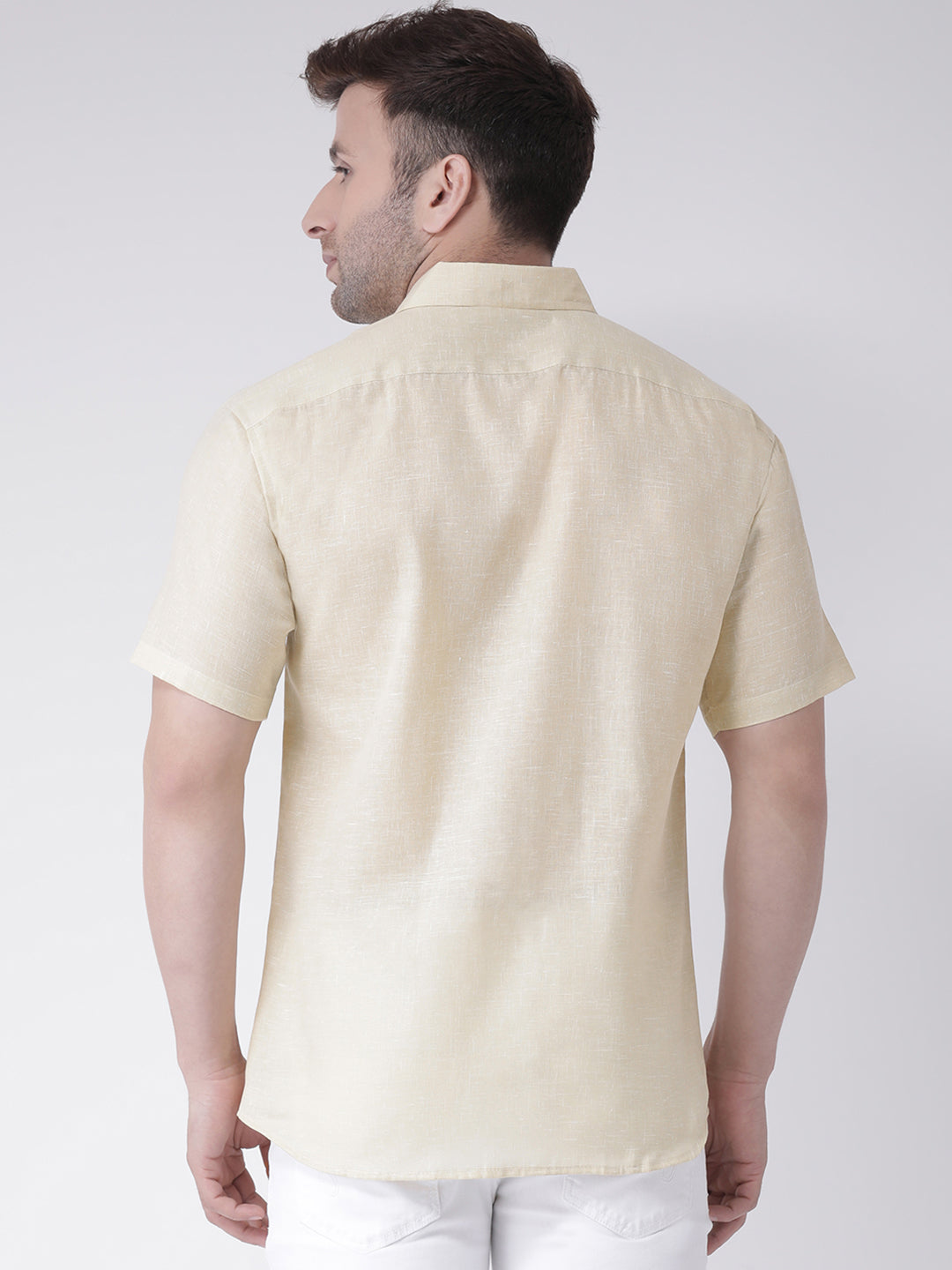 RIAG Beige Men's Half Sleeves Shirt