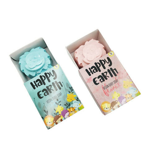 Cuddle Care Happy Earth Vegan Baby Soap for Infants- Pink & Blue 