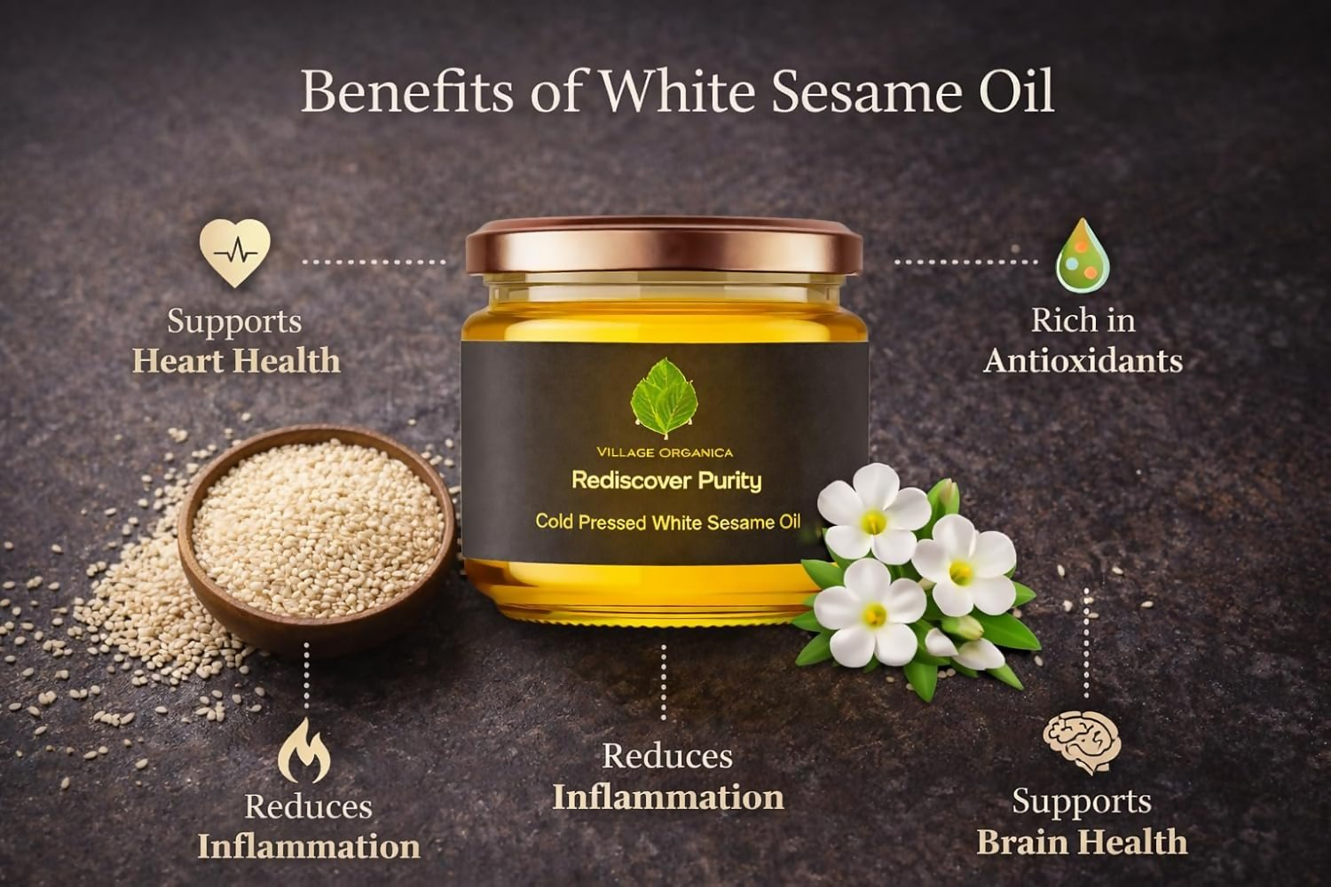 Village-Organica White Sesame Oil  Grab2Buy Village-Organica Grab2Buy