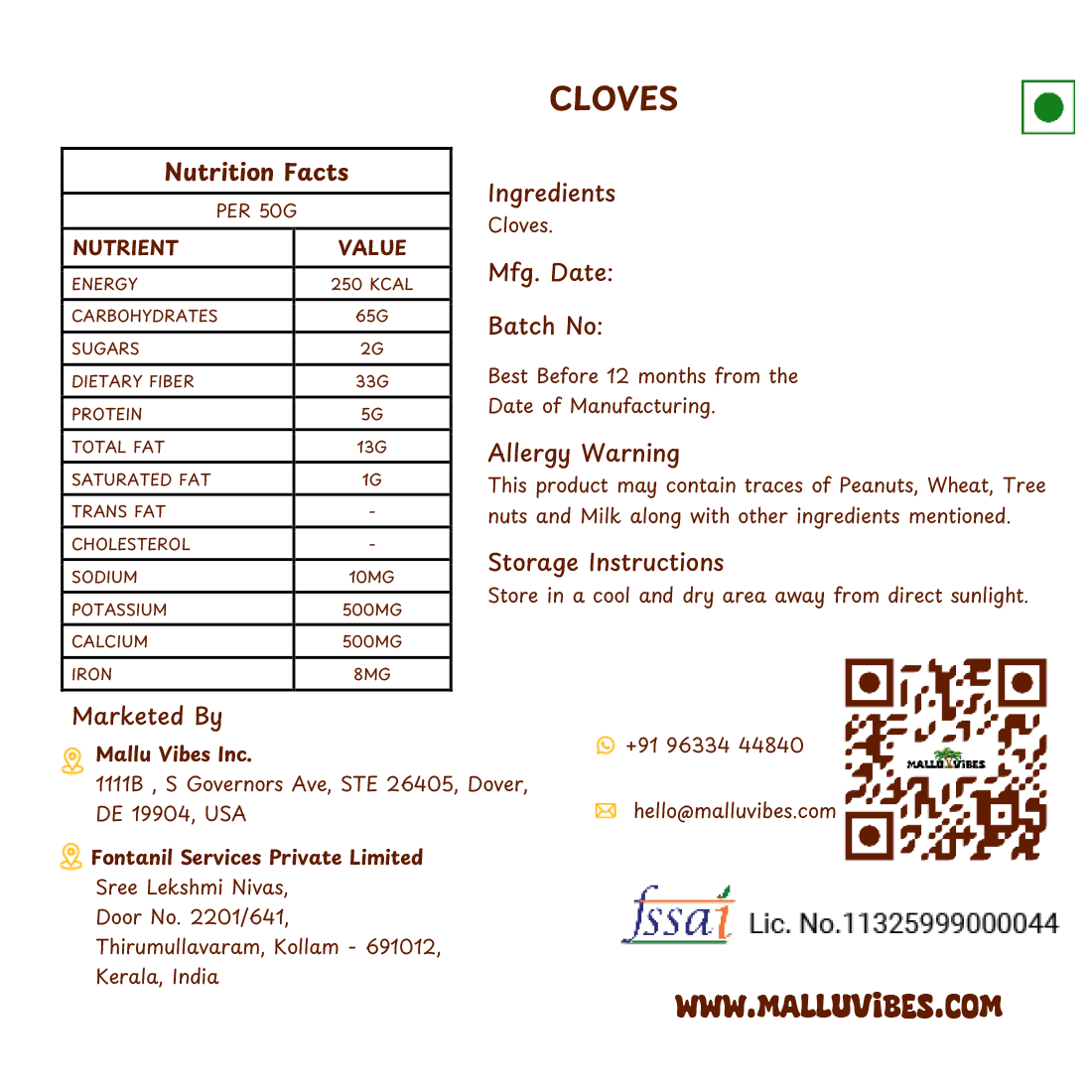 Mallu Vibes Cloves 