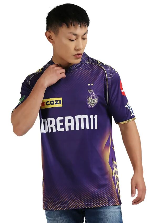 Kolkata Knight Riders Men Purple Printed Half Sleeves Jersey IPL, T20 
