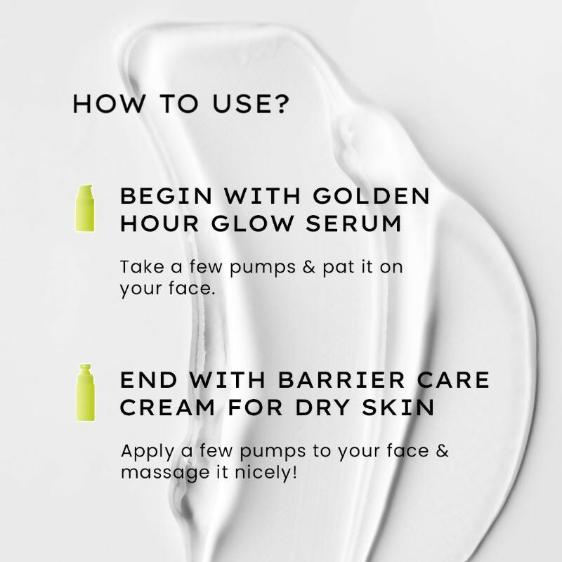 Hyphen By Kriti Sanon Daily Night Care Routine for Normal to Dry Skin with Face Serum & Barrier Care Cream 