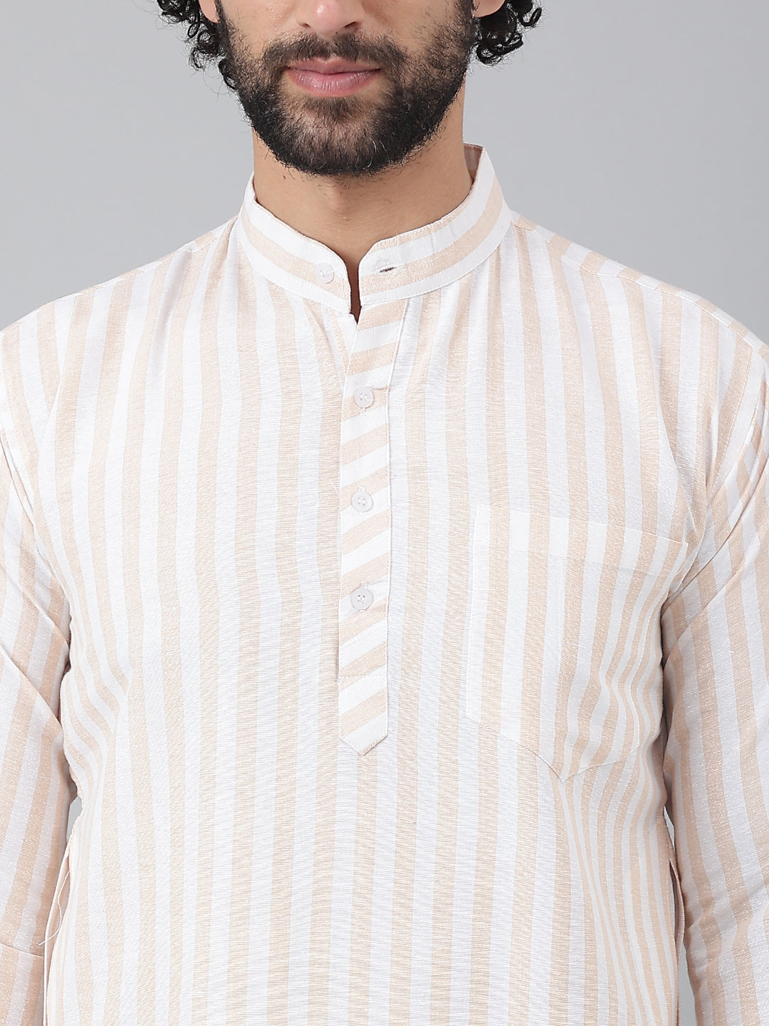 RIAG Beige Men's Ethnic Long Kurta And Pyjama Set