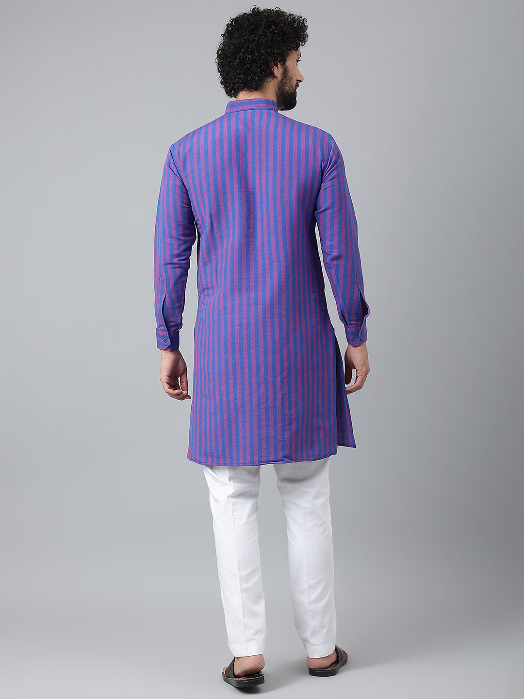 RIAG Navy Men's Ethnic Long Kurta And Pyjama Set