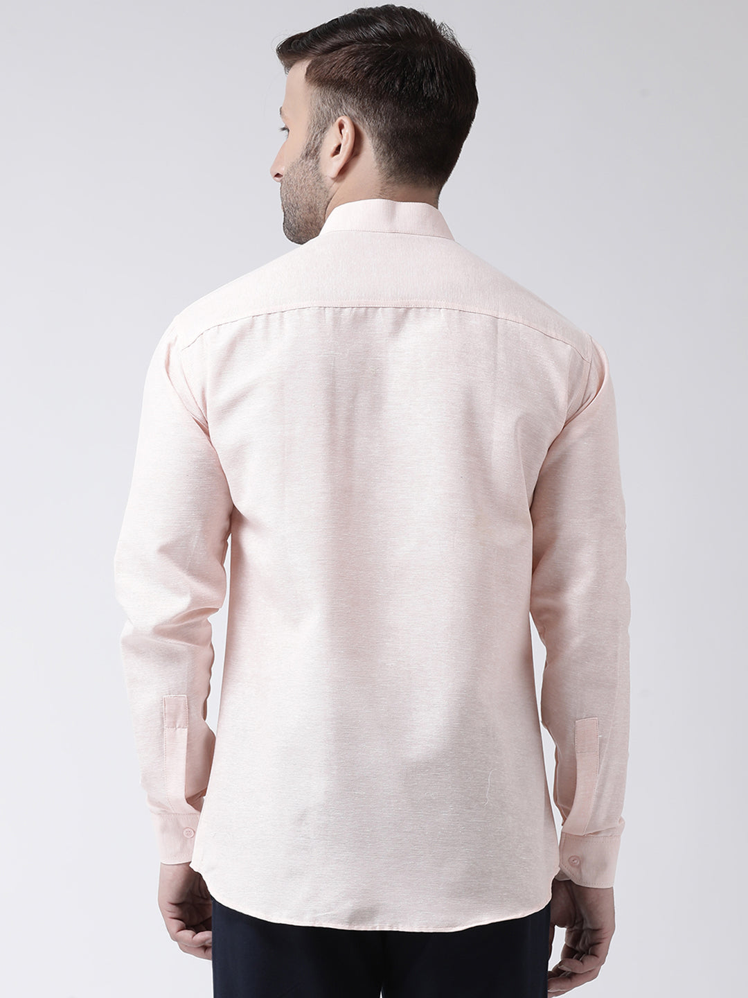 RIAG Peach Men's Chinese Collar Full Sleeves Shirt