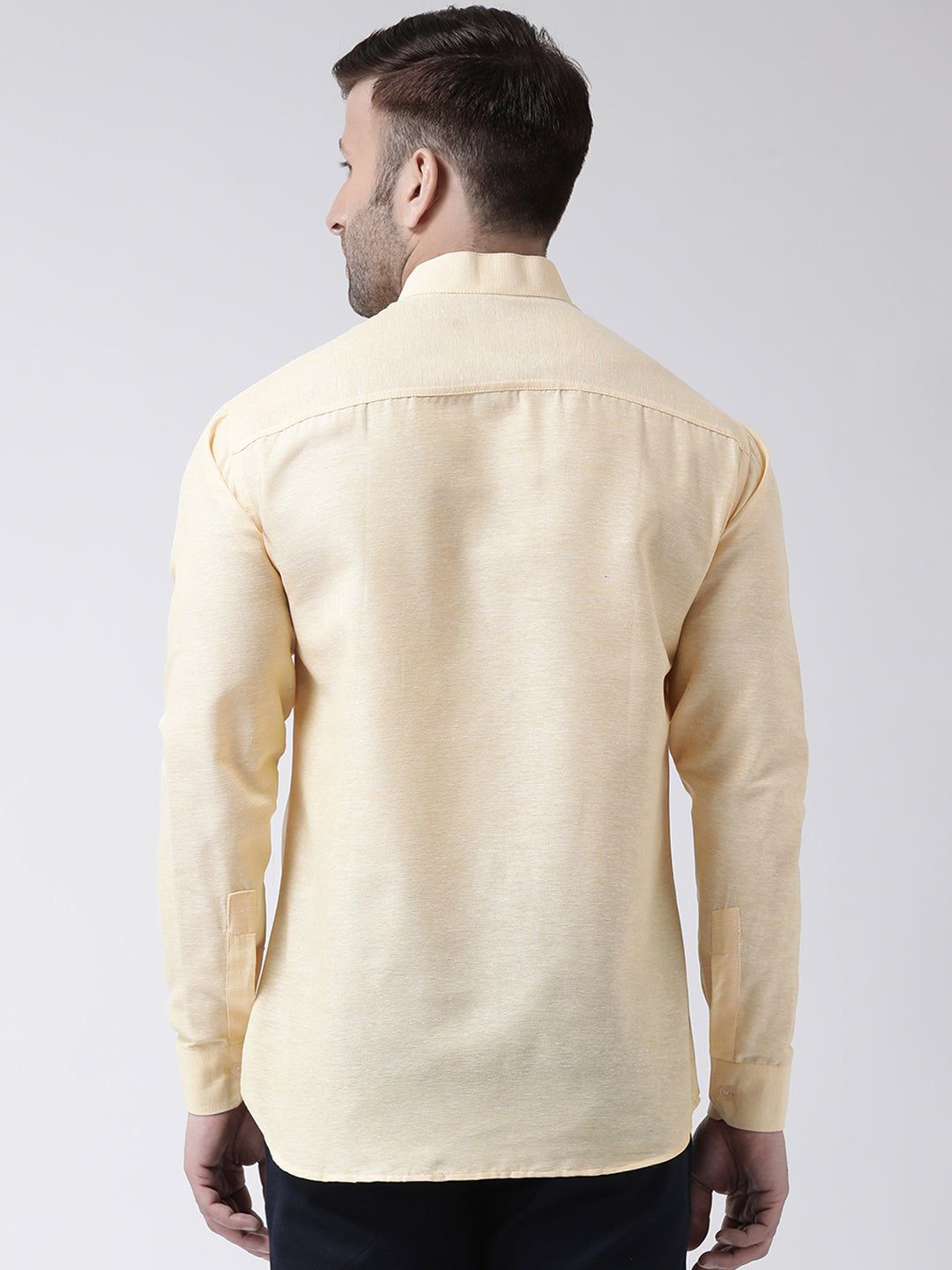 RIAG Beige Men's Chinese Collar Full Sleeves Shirt