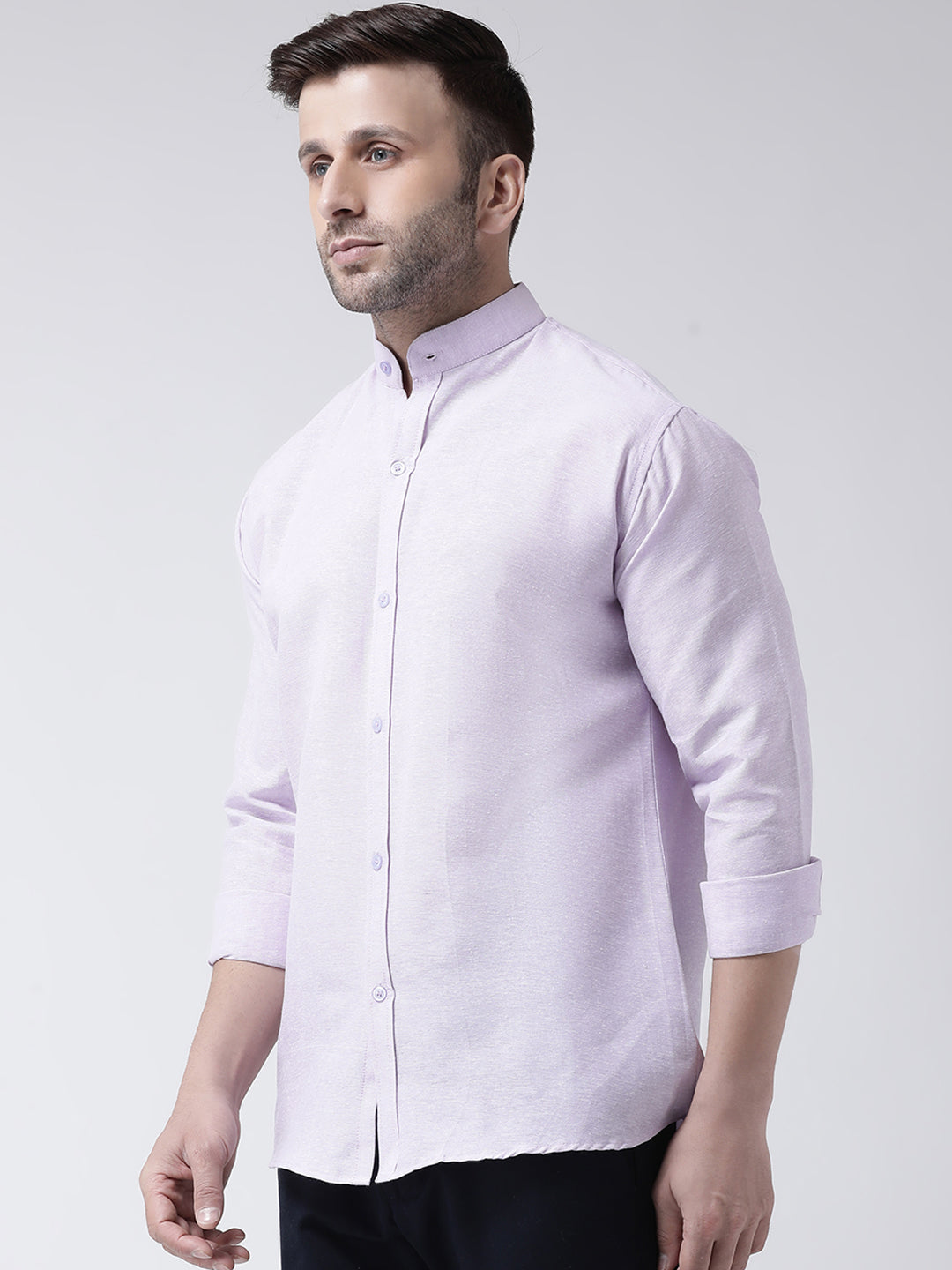 RIAG Violet Men's Chinese Collar Full Sleeves Shirt