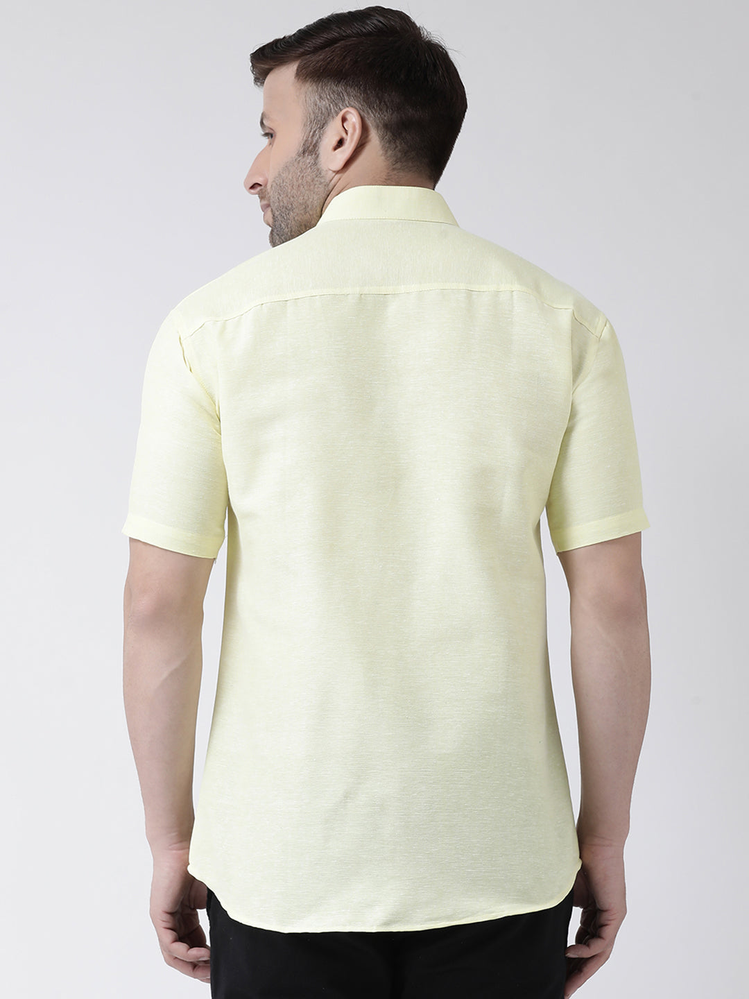 RIAG Yellow Men's Chinese Collar Half Sleeves Shirt