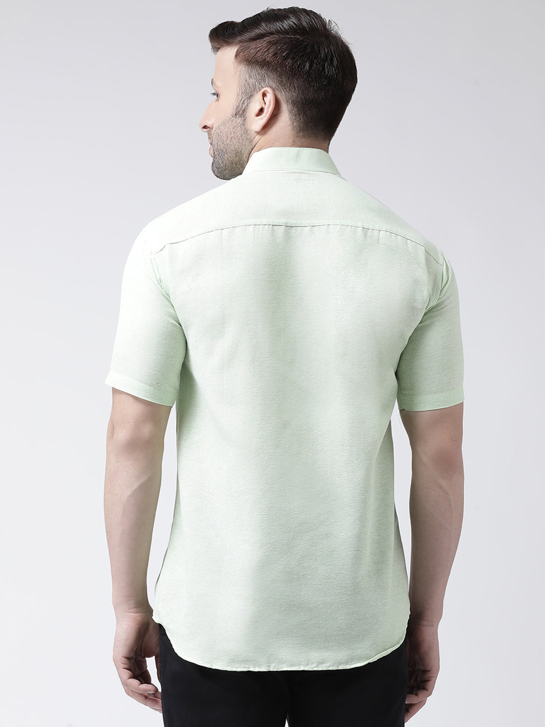 RIAG Green Men's Chinese Collar Half Sleeves Shirt