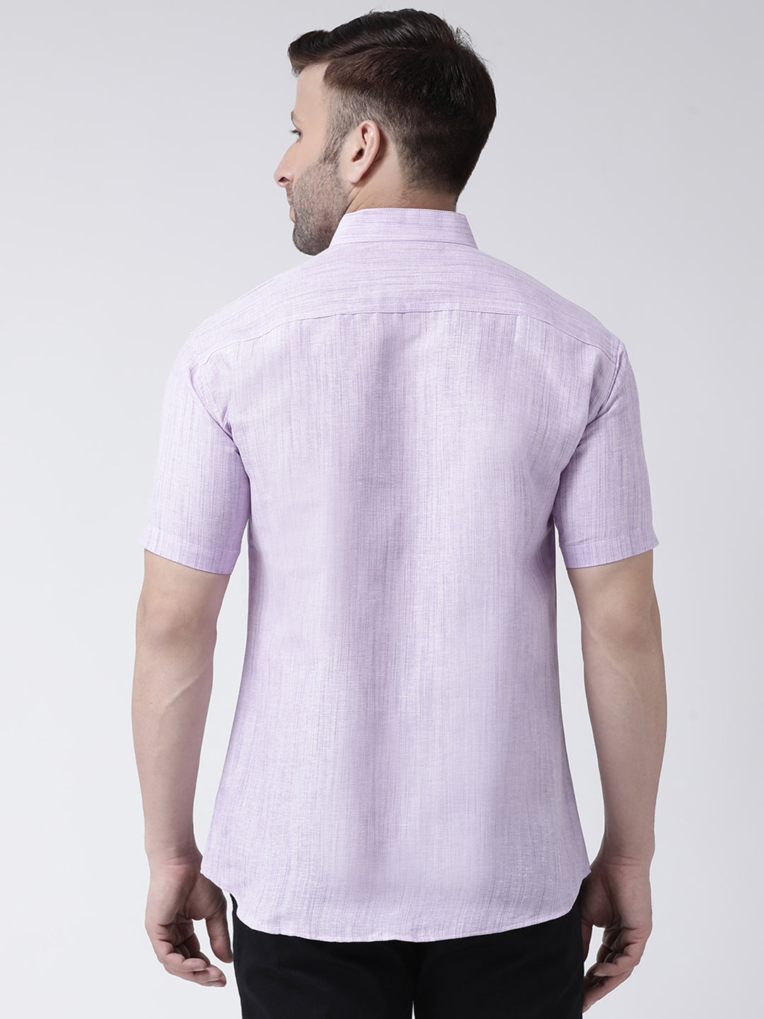 RIAG Purple Men's Chinese Collar Half Sleeves Shirt