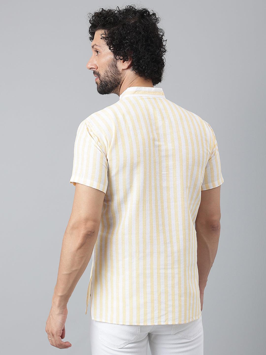 RIAG Beige Color Short Sleeves Casual Men's Cotton Short Kurta
