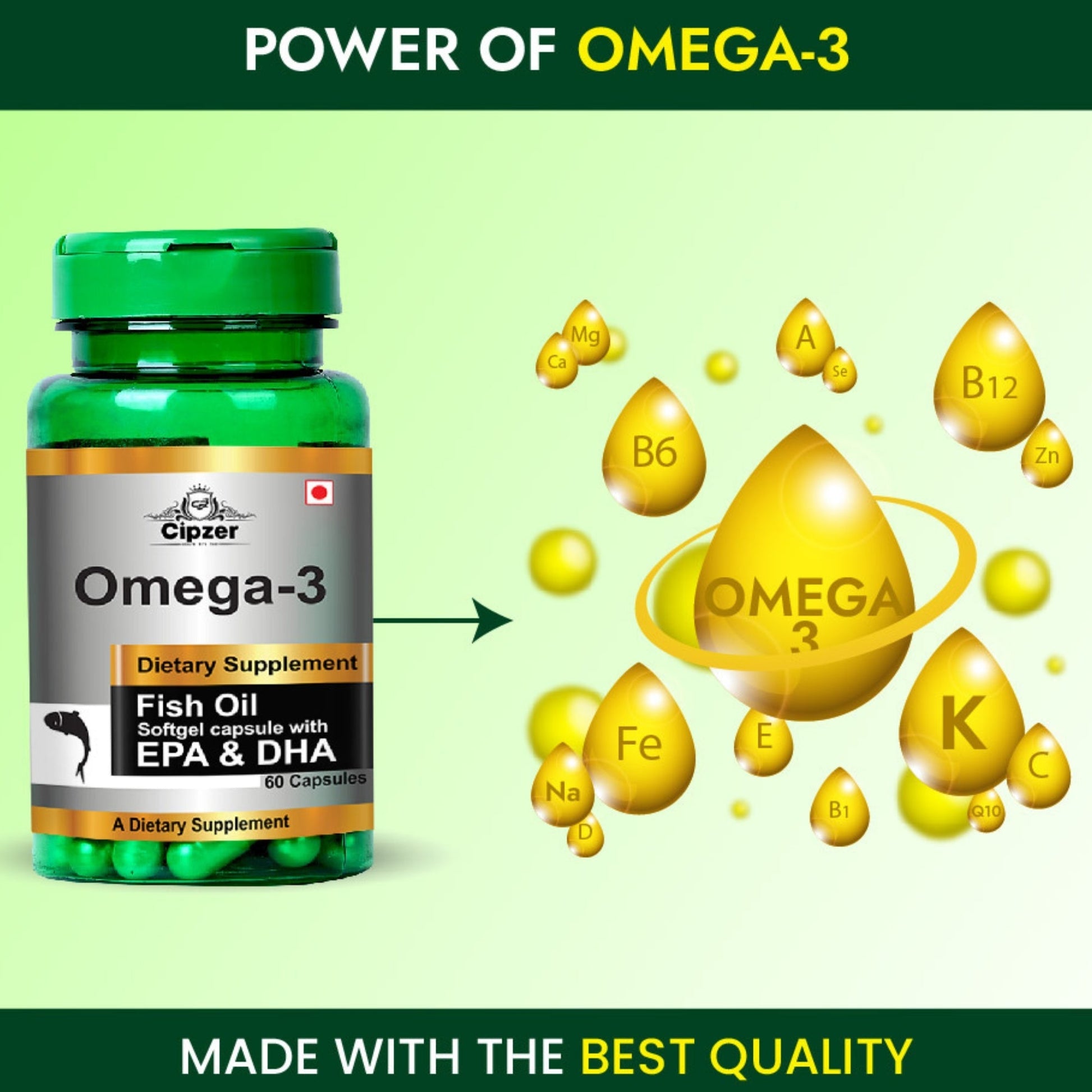 Cipzer Omega 3 Fish Oil Softgel Capsules 