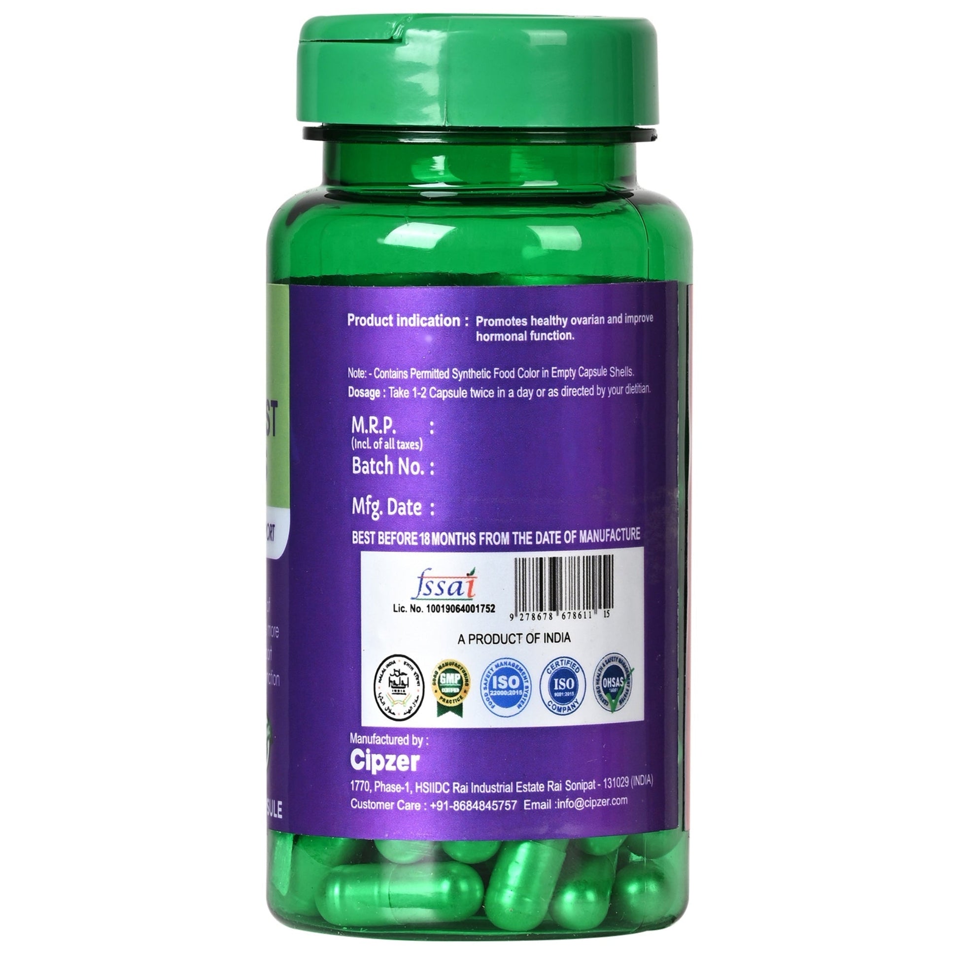 Cipzer Ovarian Cyst Wellness Capsules 
