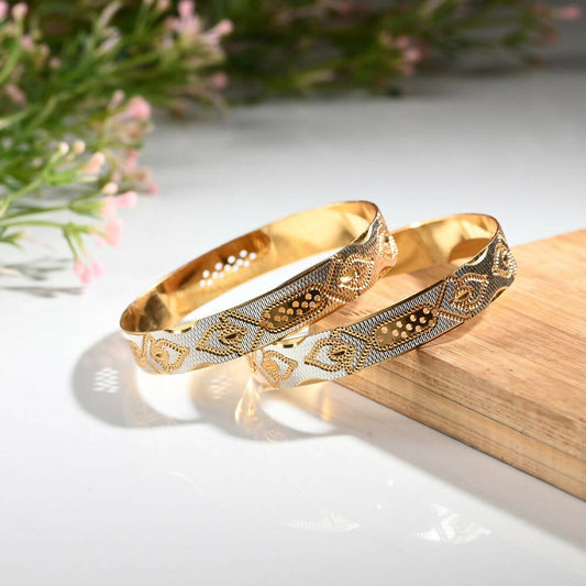 Afast Designer Fancy Party Bangle/ Kada Set, Gold, Metal, Pack Of 2 | Grab2Buy