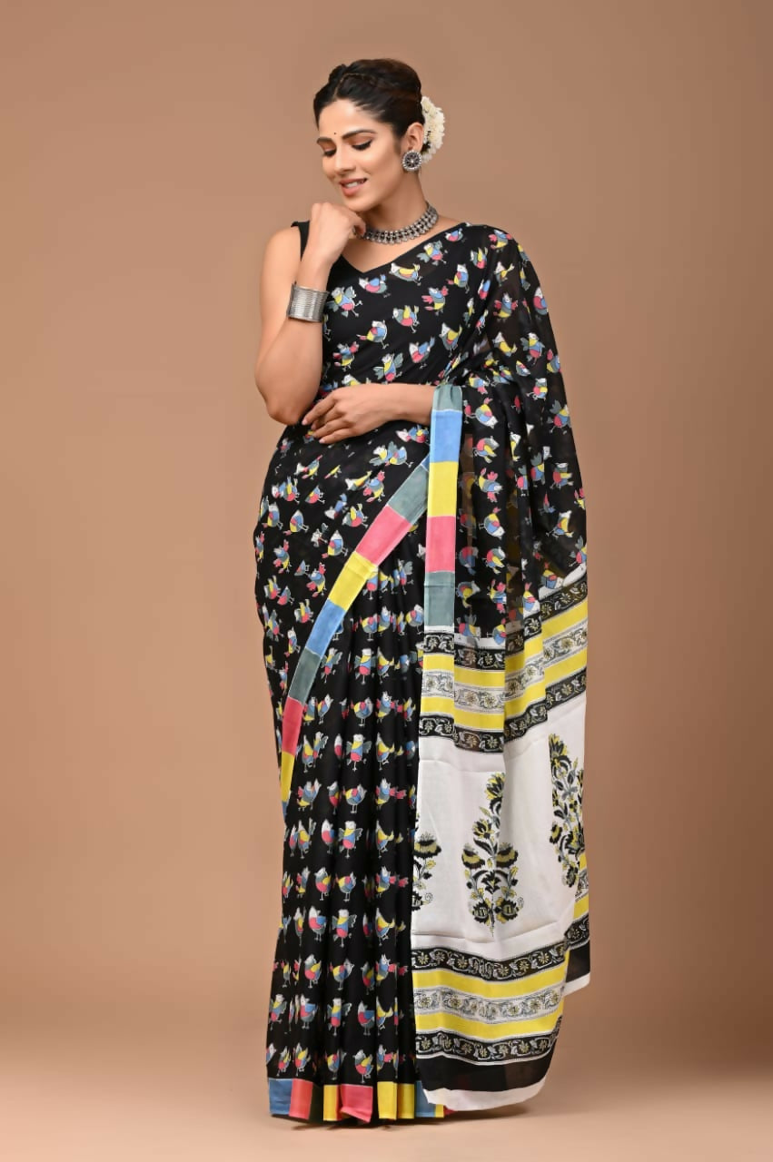 Exclusive Collection Black Beautiful Mulmul Cotton Grab2Buy 