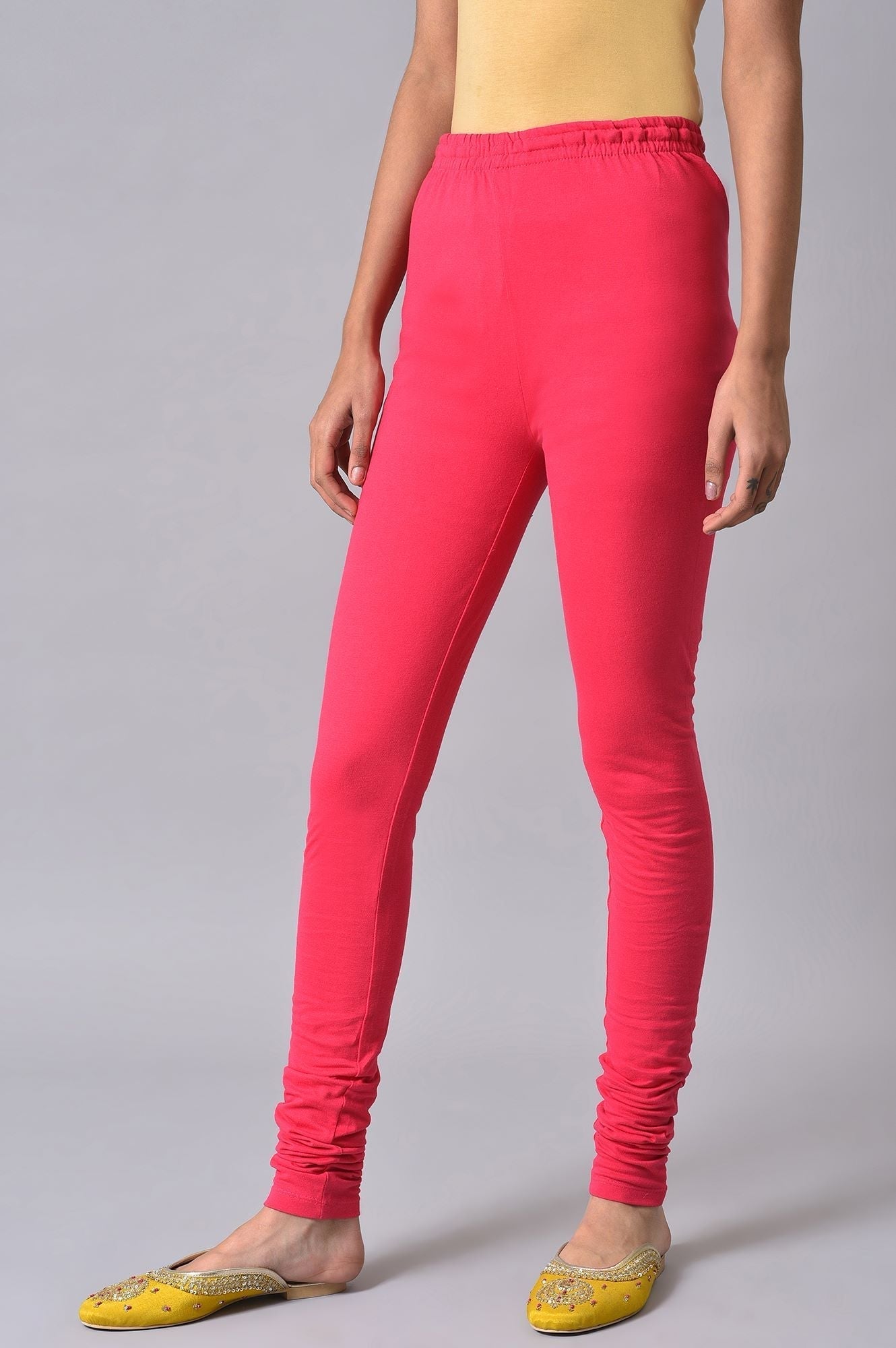 W for Woman Pink Knitted Churidar