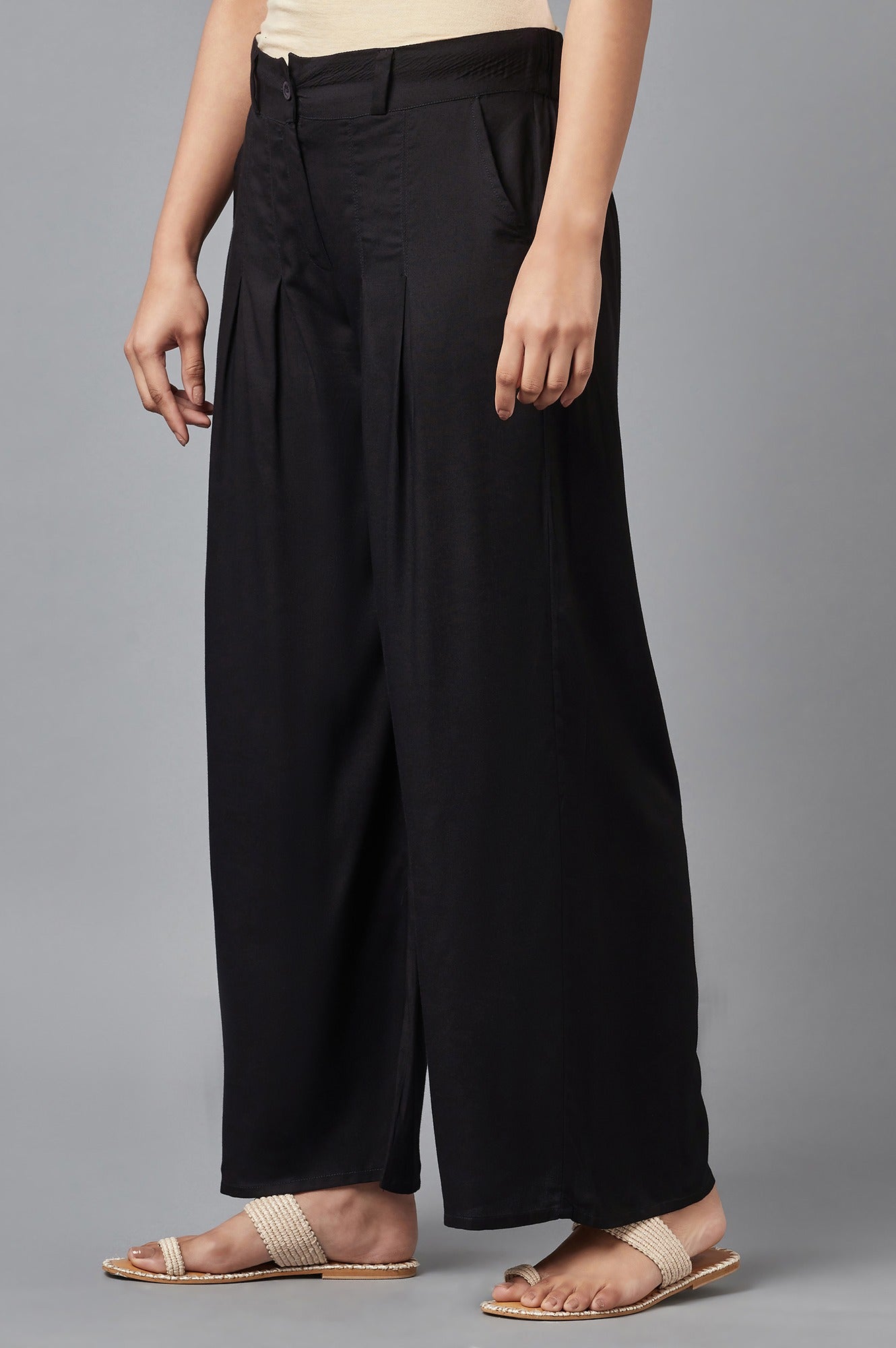 W for Woman Black Tailored Volume Pants