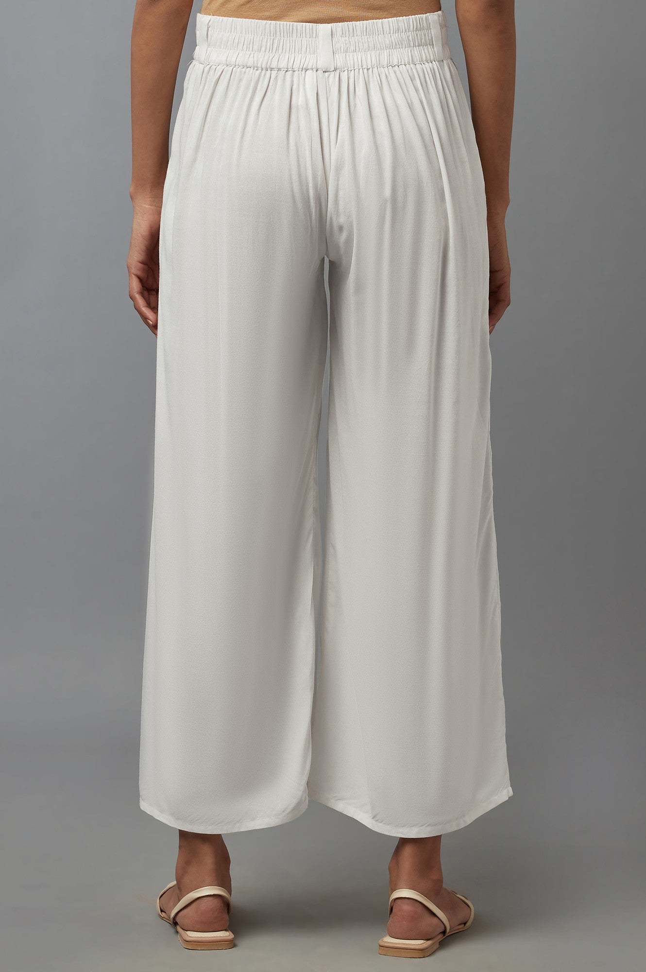 W for Woman White Tailored Volume Pants  Grab2Buy WforWoman Grab2Buy