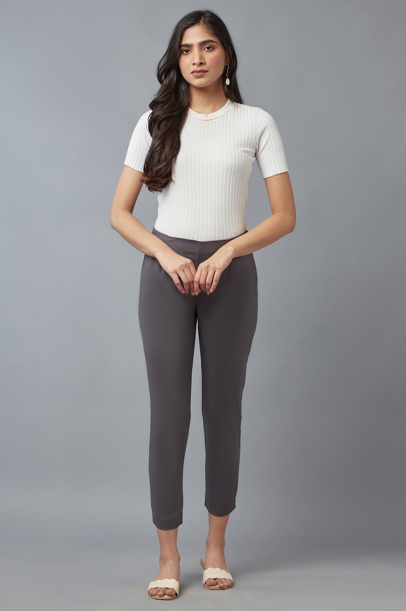 W for Woman Women Grey Slim Pants  Grab2Buy WforWoman Grab2Buy