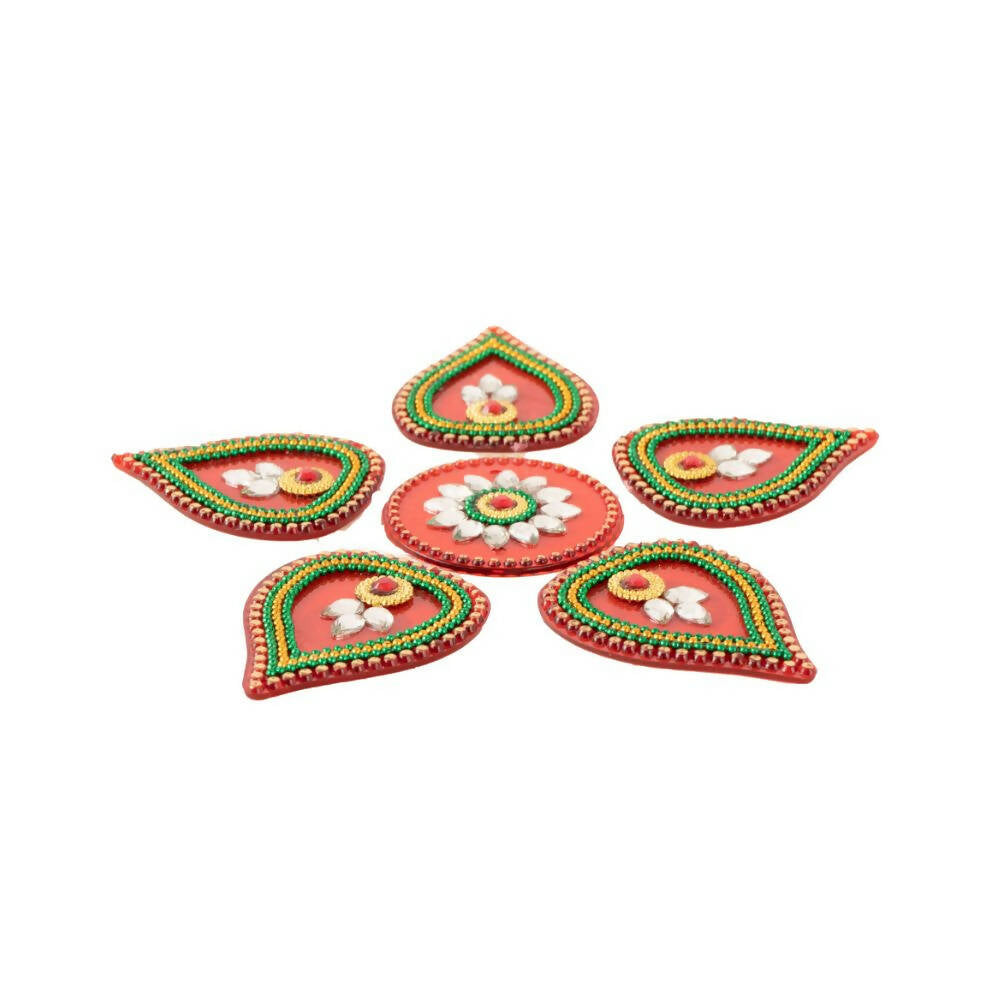 Kundan HandiKrafts Tilak Shaped Rangoli Pink (Baby) - Grab2buy