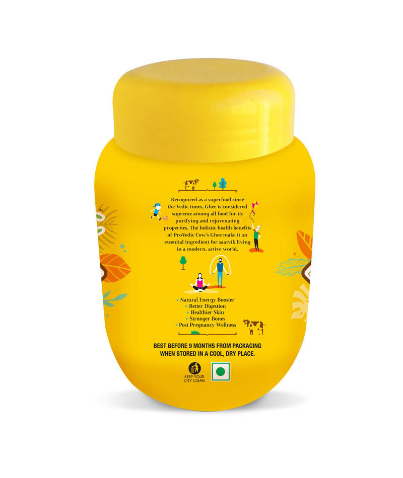 ProVedic Cow Ghee | Pure and Natural (1000ml Pet Jar) Cow Ghee for Good Digestion and Immunity | Made with Fresh Cow's Milk, Granular (Danedaar) Texture | Rich Taste and Aroma 