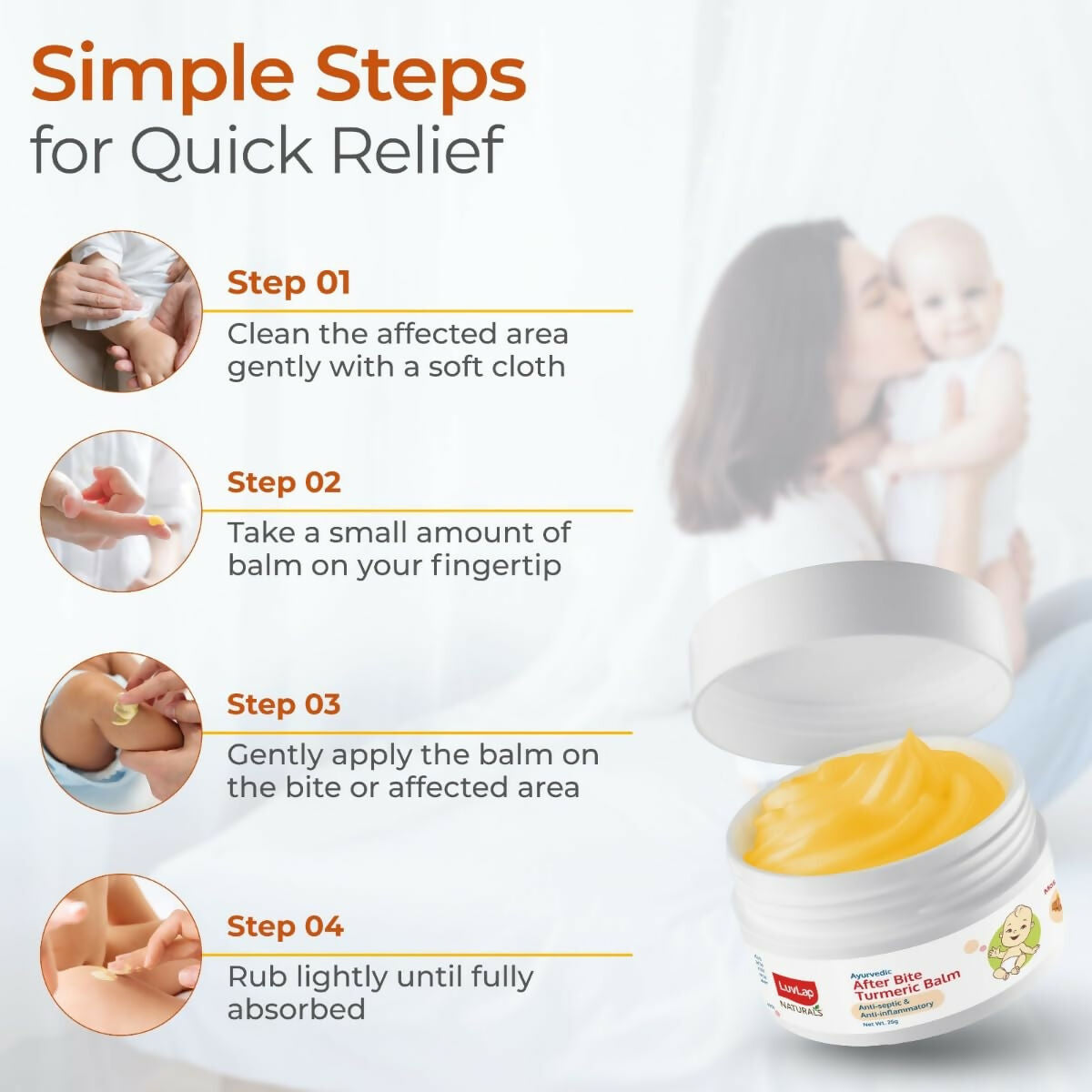 LuvLap Naturals After Bite Turmeric Balm with Pudina
