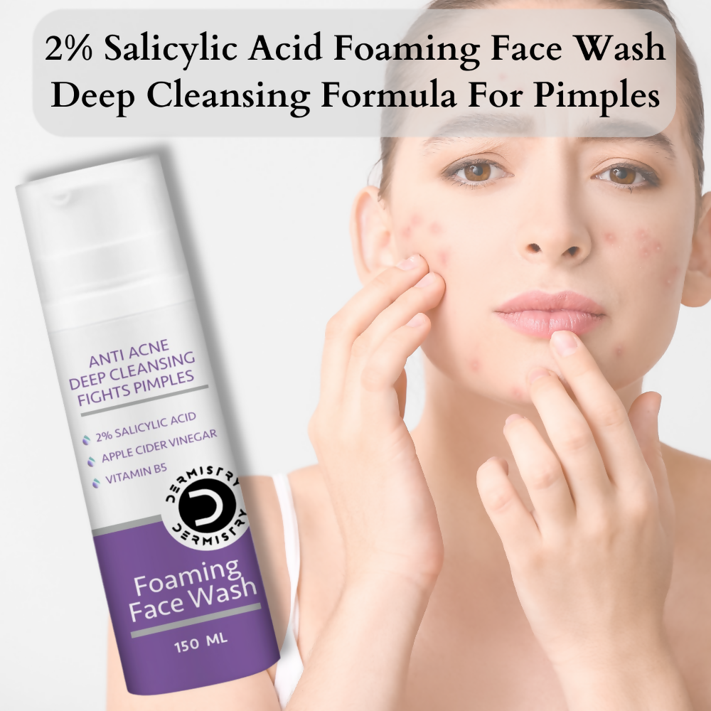 Dermistry 2% Salicylic Acid Anti Acne Oil Control Pimples Remover Foaming Face Wash 