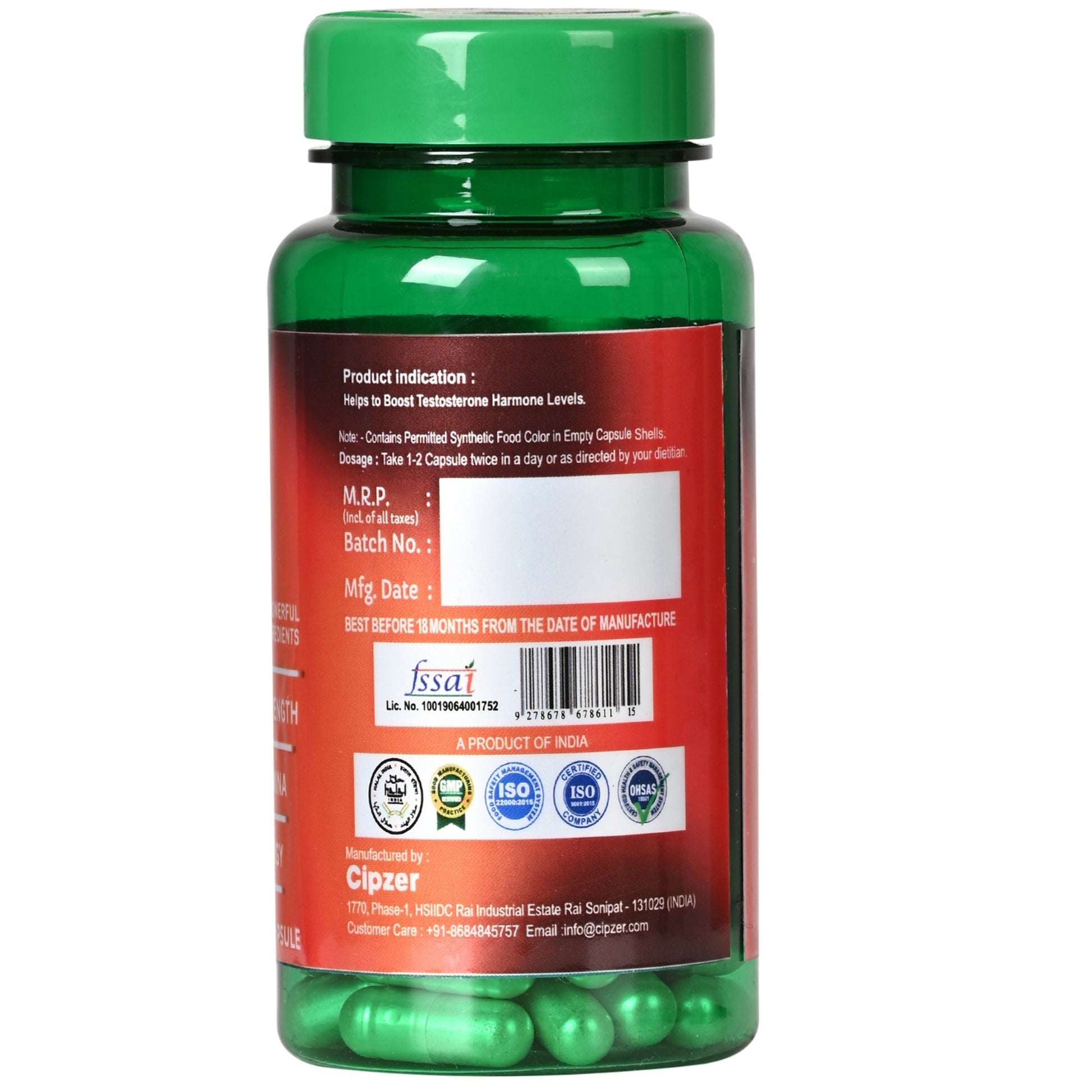 Cipzer Testosterone Booster Capsules 