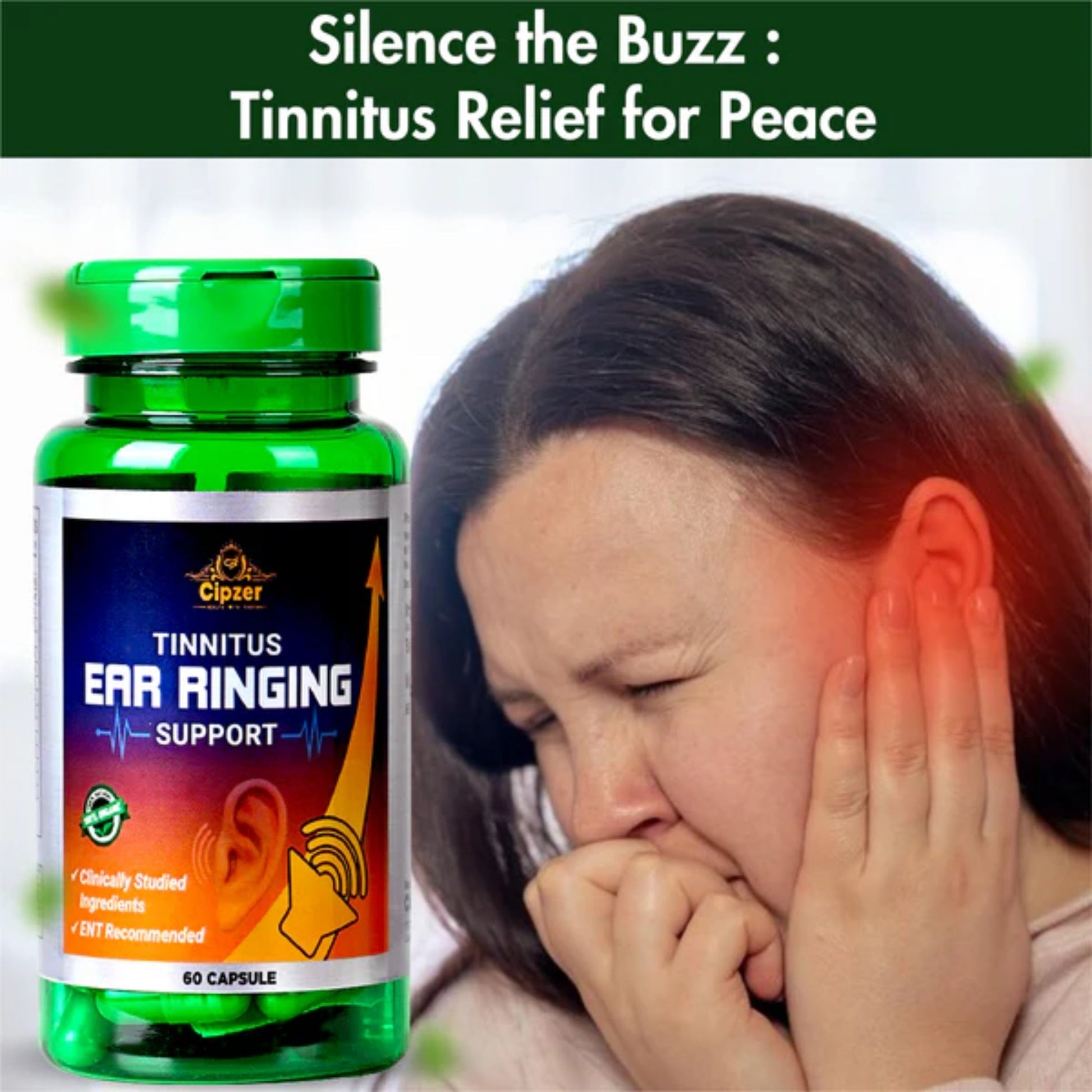 Cipzer Tinnitus Ear Ringing Support Capsules 