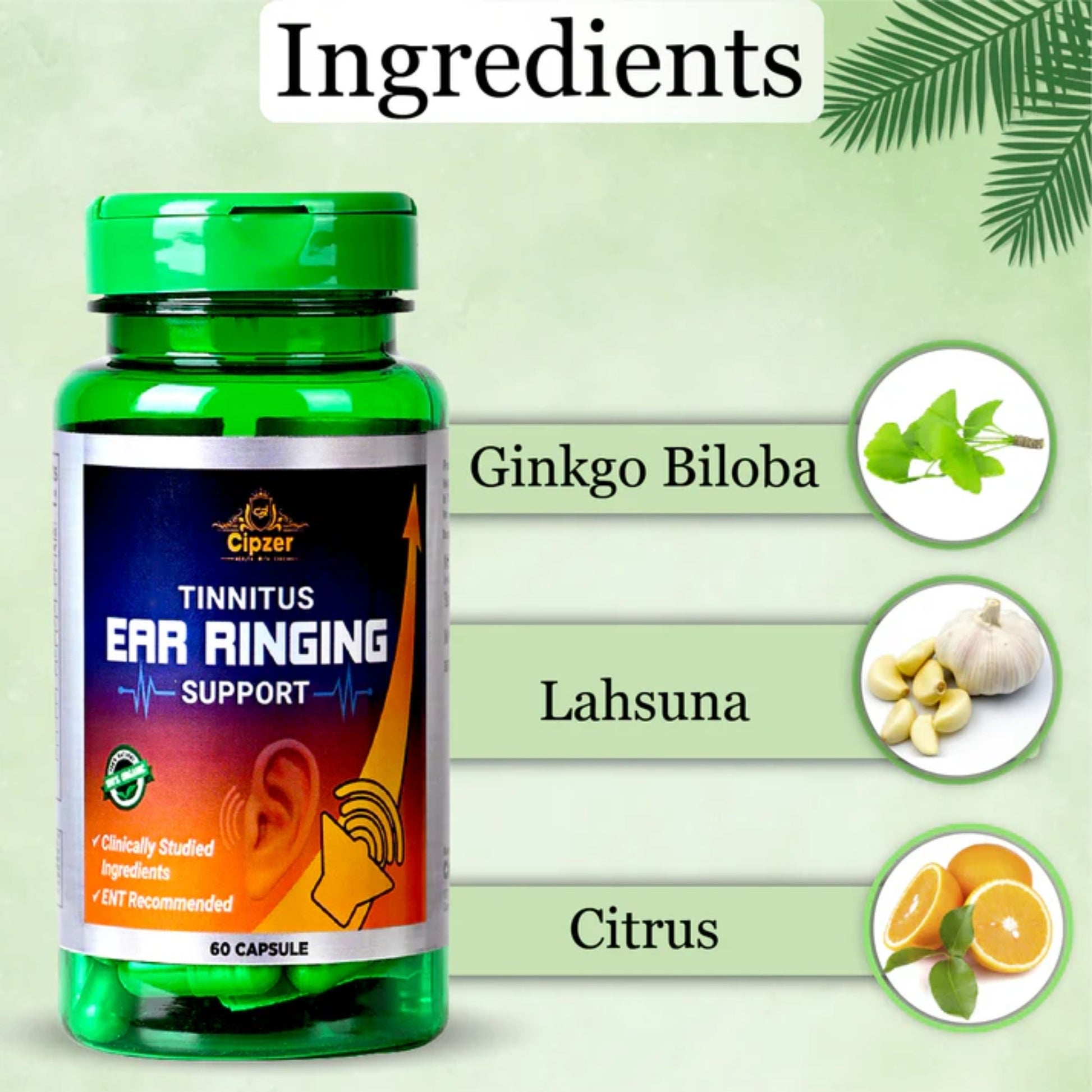 Cipzer Tinnitus Ear Ringing Support Capsules 