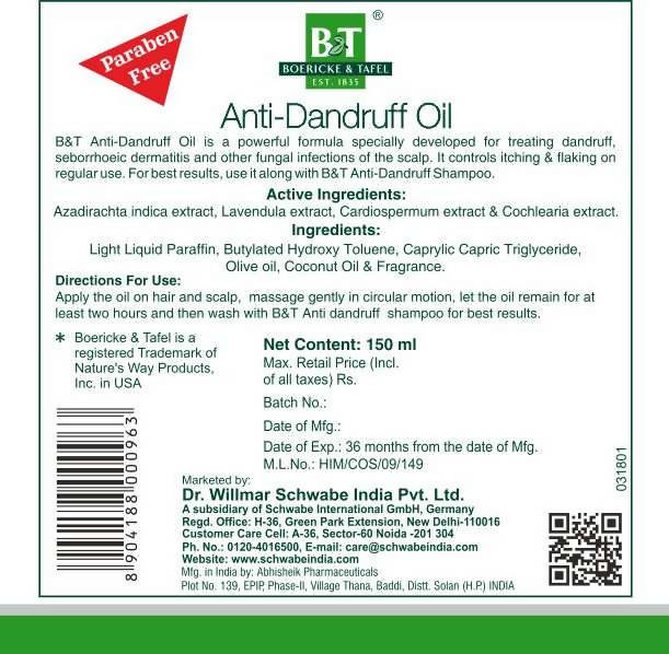 Boericke & Tafel Anti-Dandruff Oil 