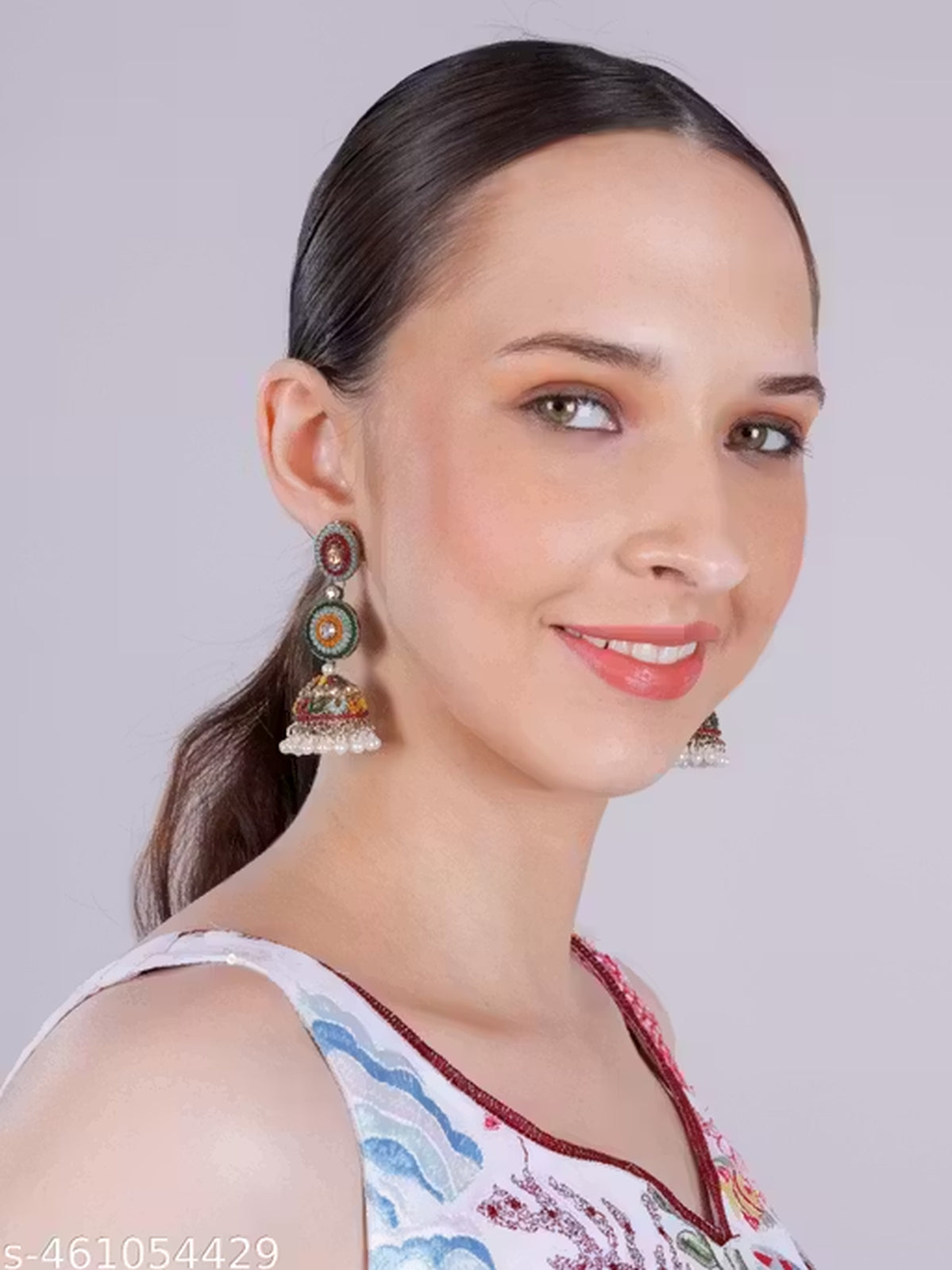 Jewel City Vibrant Multicolor Traditional Jhumka Earrings for Women & Girls | Handcrafted Ethnic Gold-Plated Dangler Jewelry