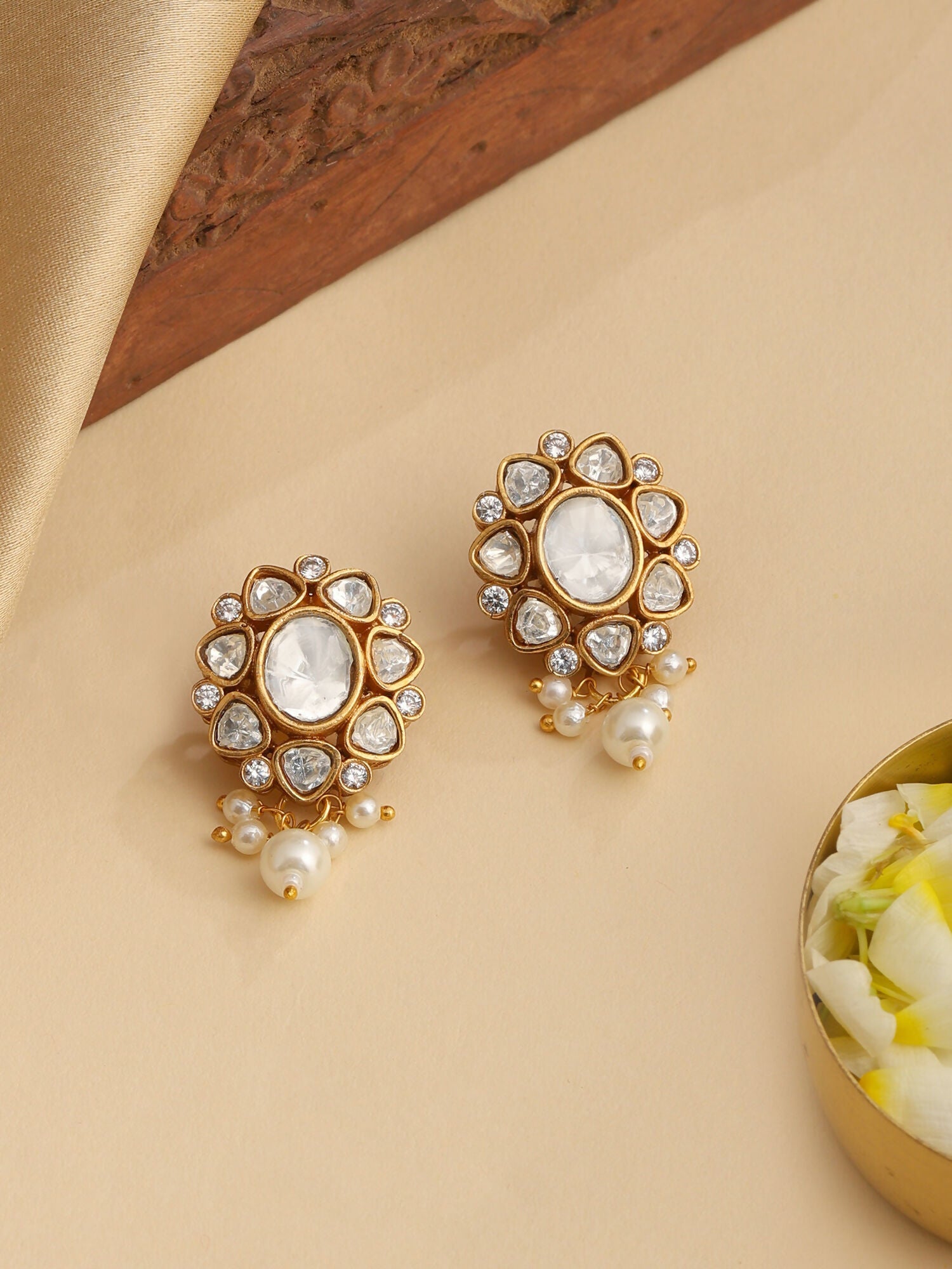 Ruby Raang Ivory Studs Earring