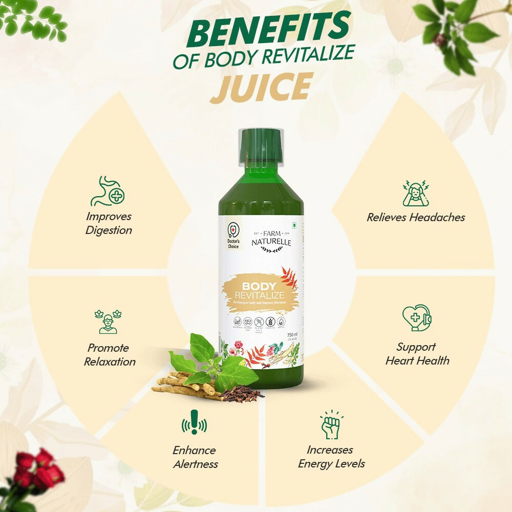Farm Naturelle Body Revitalizer Juice - Ayurvedic Formula for Energy and Vitality 