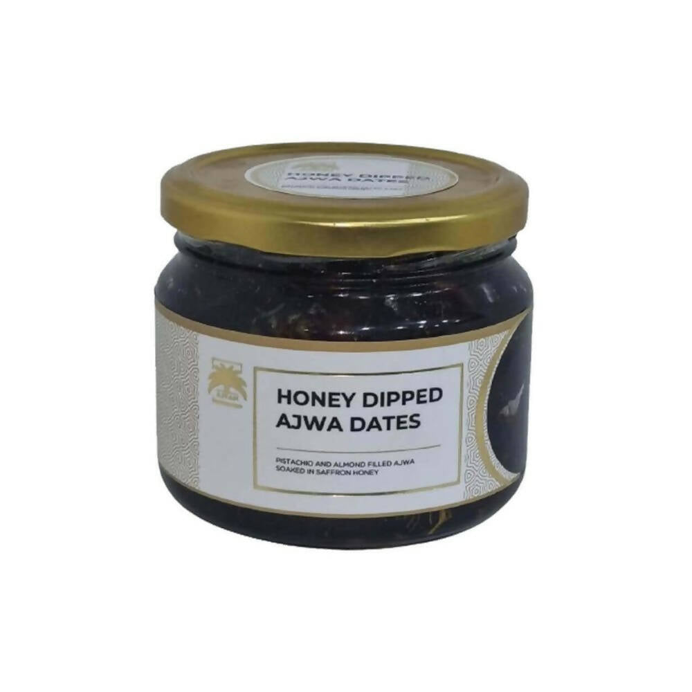Ajfan Almond and Pistachio Stuffed Ajwa Dates Dipped in Saffron Honey - Grab2buy