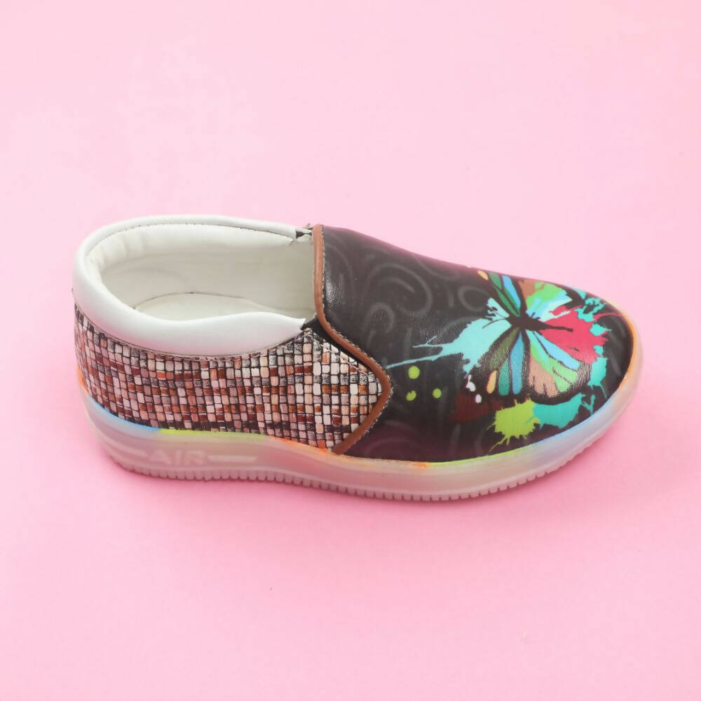Tiny Bugs Unisex Butterfly Printed Slip Ons Sneakers - Black  Grab2Buy Tiny Bugs Grab2Buy