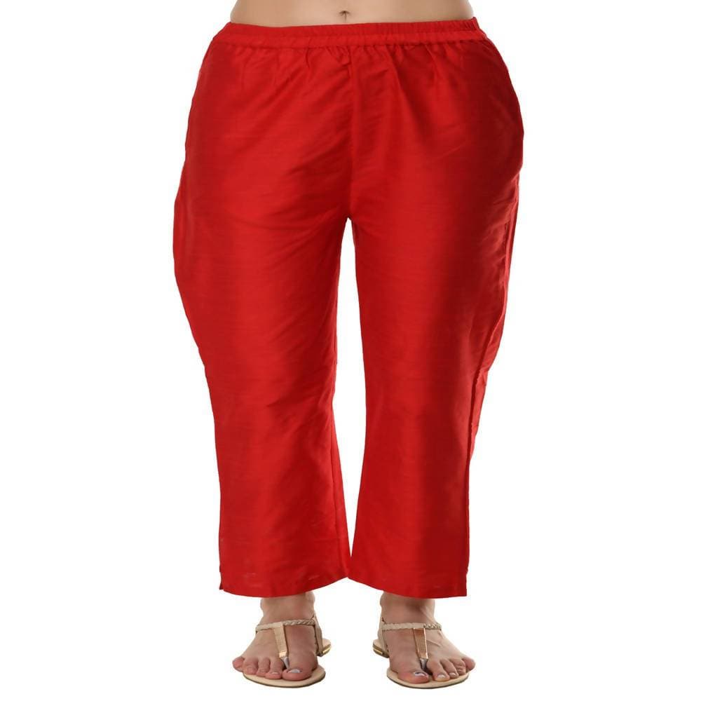 Lagi Women's Red Poly silk Straight Embroidred Kurta Pant (RO115B) 