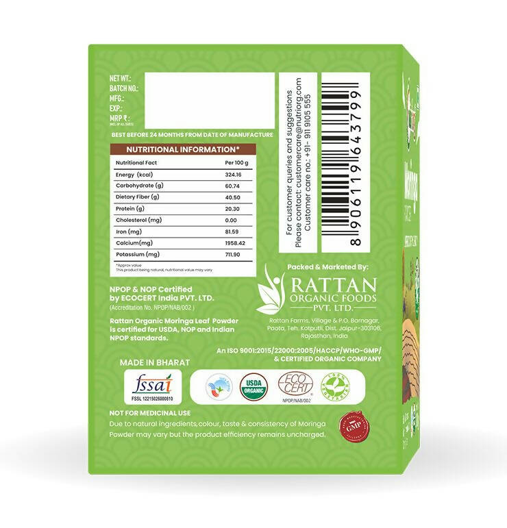 Nutriorg Certified Organic Moringa Powder 