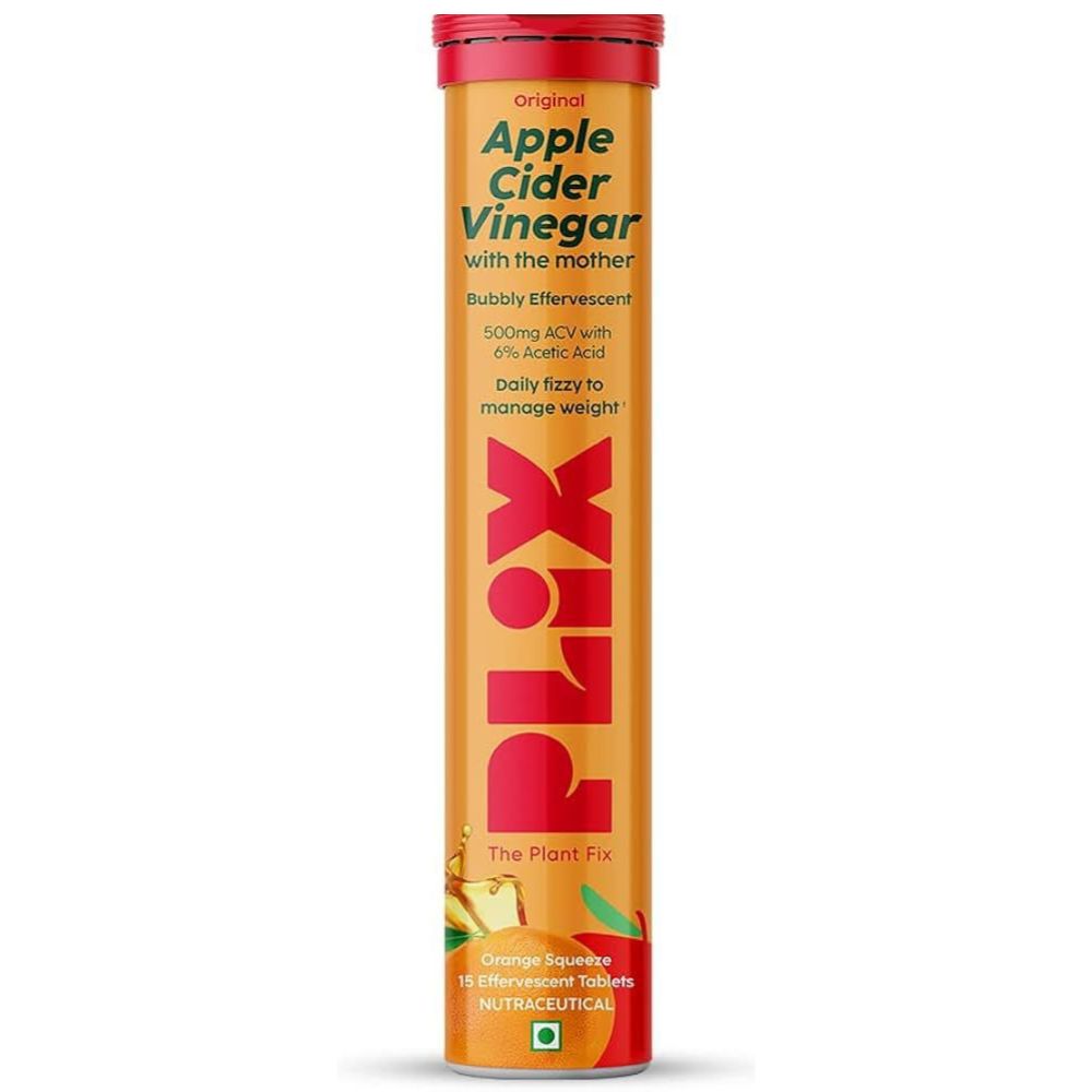 PLIX The Plant Fix Apple Cider Vinegar Effervescent Tablet with Mother - Orange 