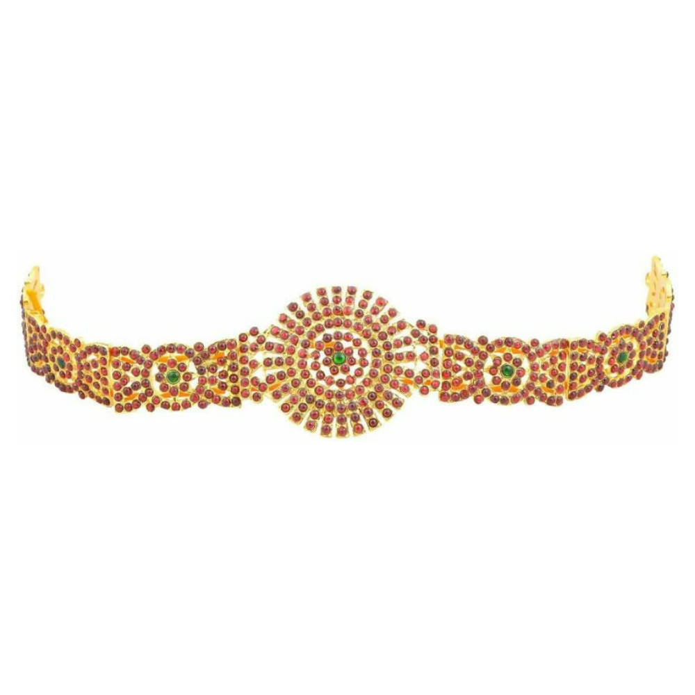 Elite trade Brass Gold Red Jewel Set Genie India